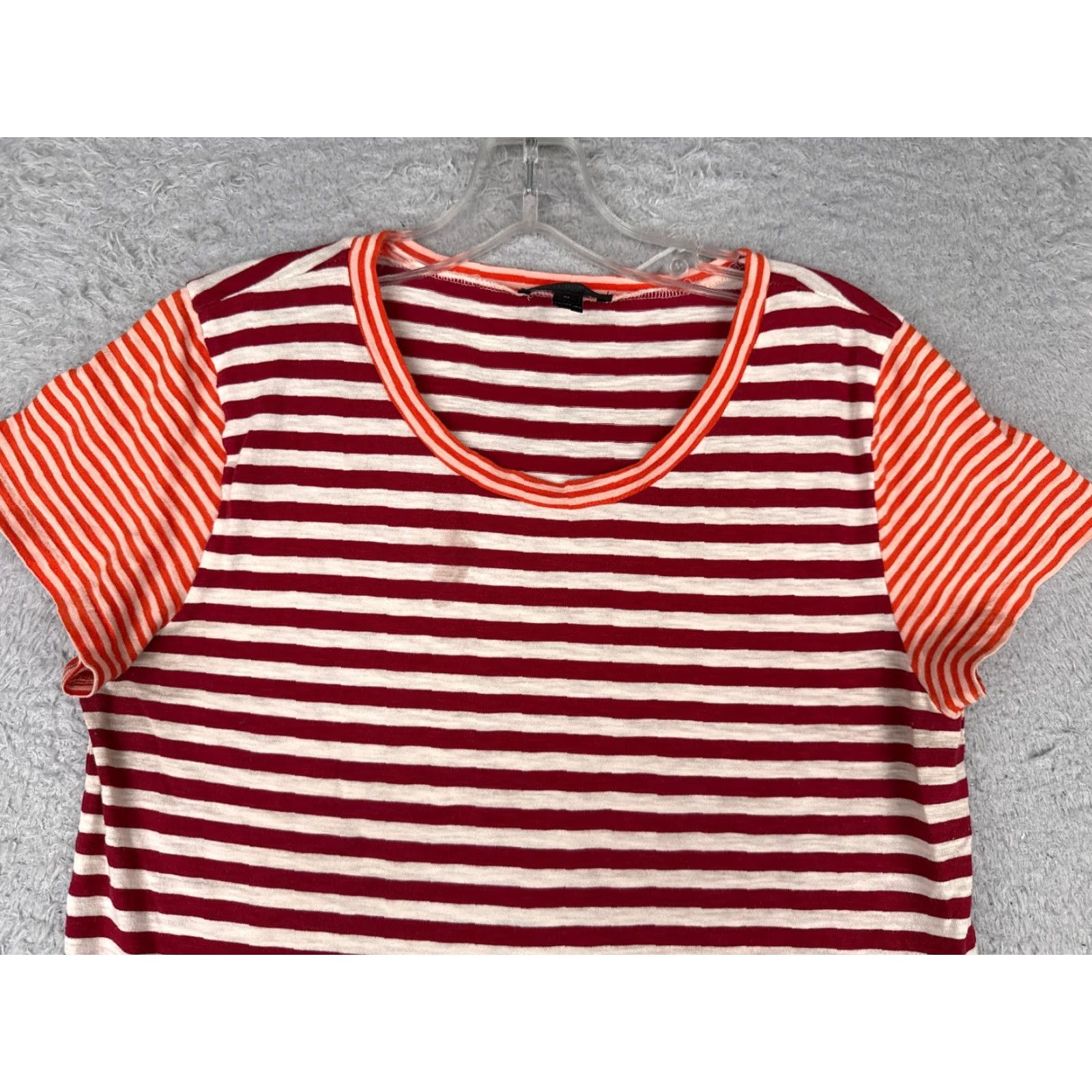 J.Crew J.Crew Shirt Teens Medium Red White Stripe Crew Neck Cotton Short Sleeve Size M / US 6-8 / IT 42-44 - 4 Thumbnail