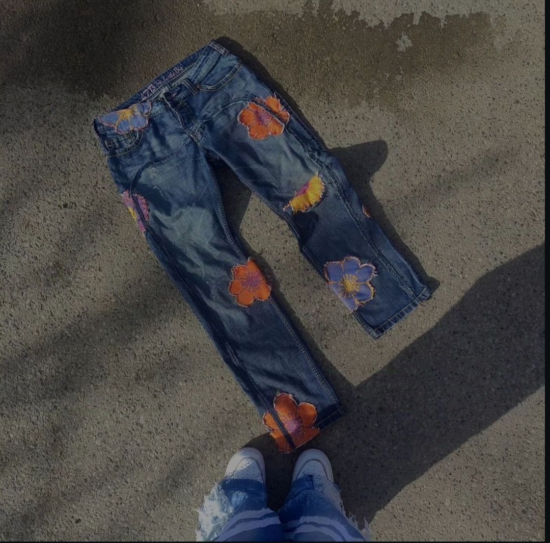 Other Blue Floral Denim Size US 42 / EU 58 - 2 Thumbnail
