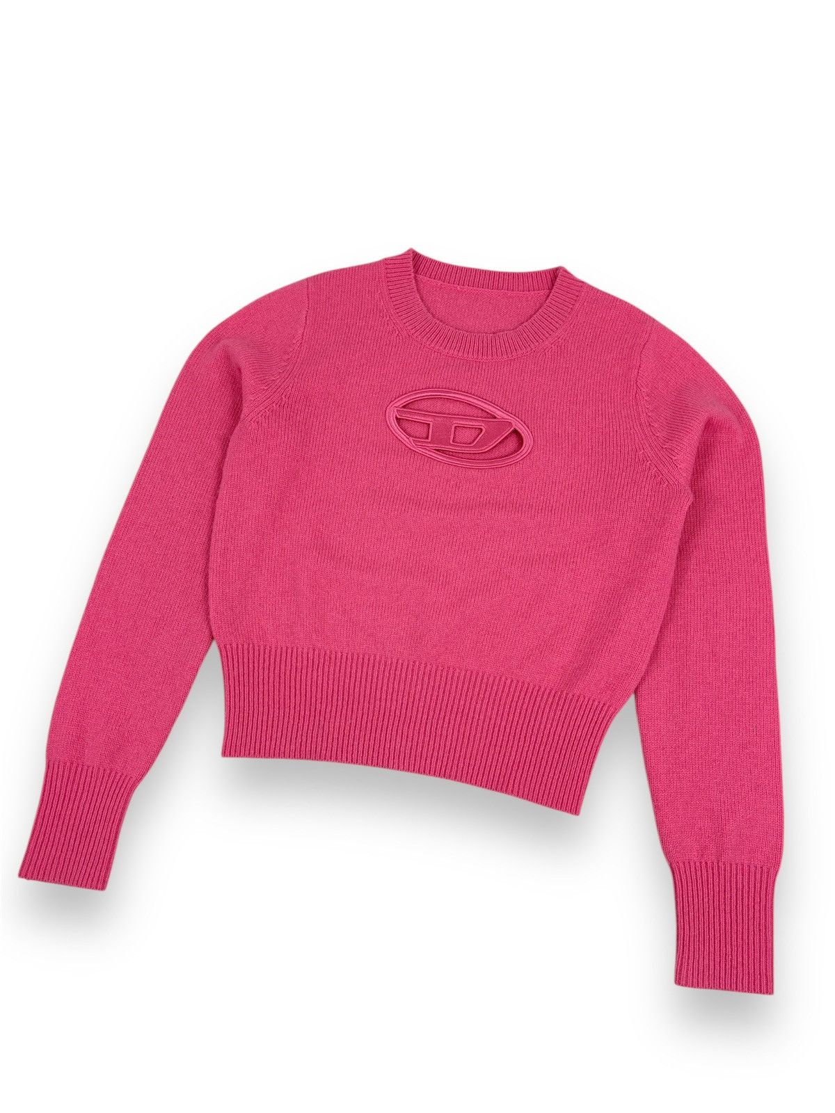 Diesel Black Gold Rare M-Areesa Embroidered Big Logo Wool Cut Out Sweater Jumper Pullover Size S / US 4 / IT 40 - 9 Thumbnail