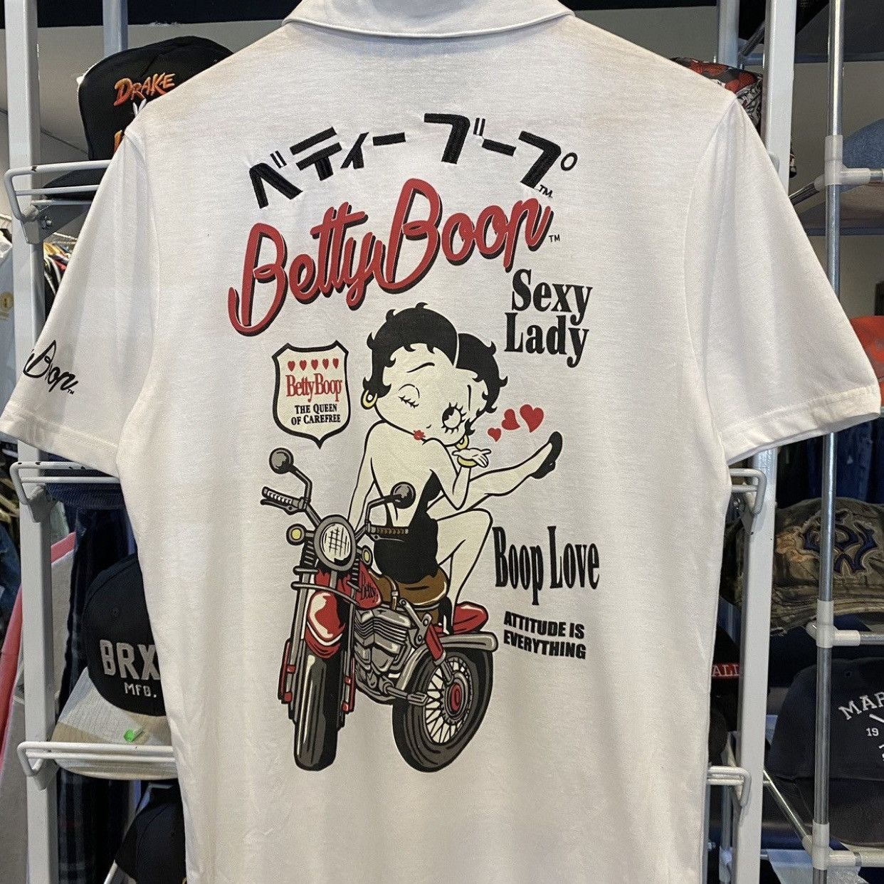 Vintage Vintage Sexy Love Betty Boop Biker Cartoon Pocket Polo Tees Size US L / EU 52-54 / 3 - 3 Thumbnail