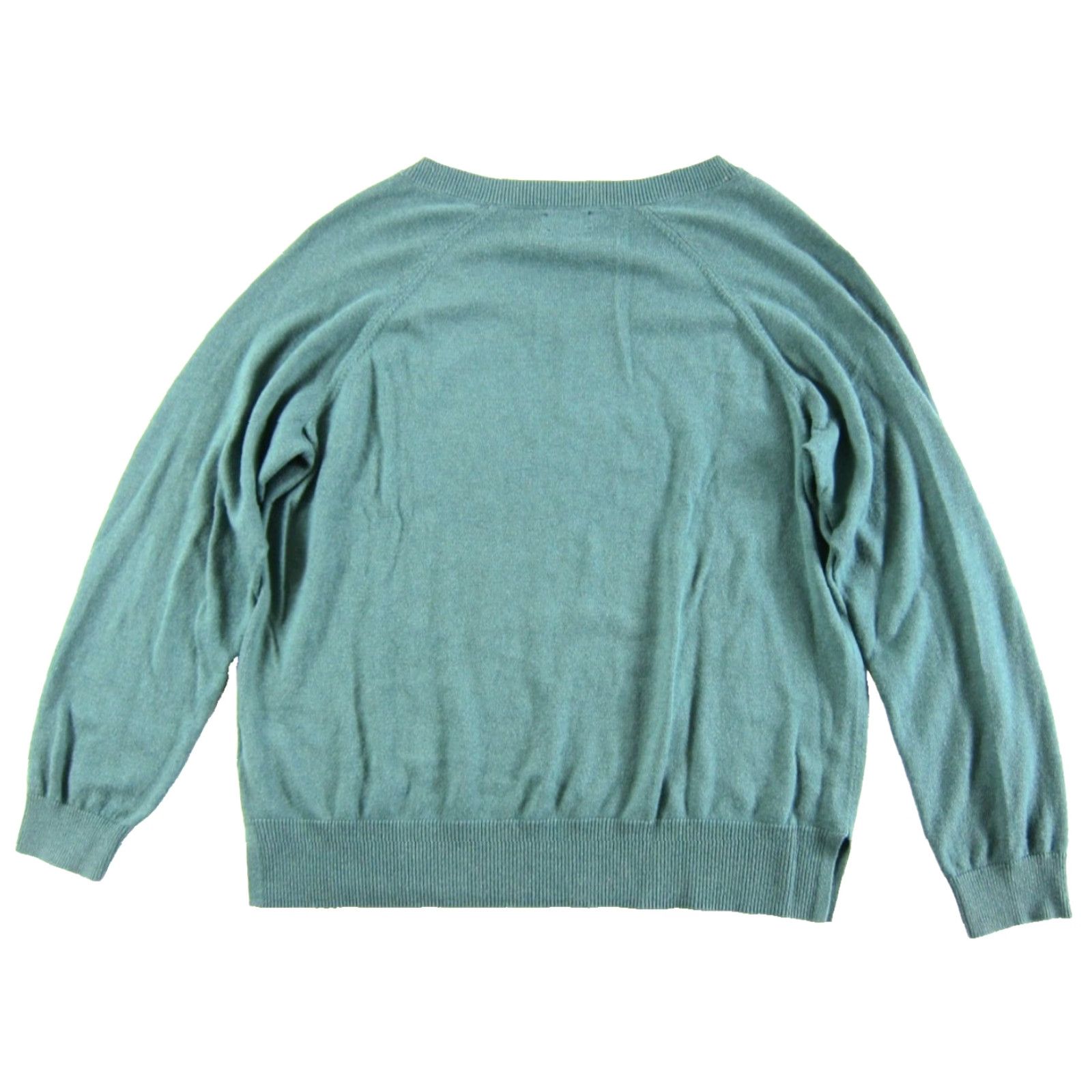Lucky Brand Lucky Brand Green V-Neck Tight Knit Pullover Sweater Women Size Large Size L / US 10 / IT 46 - 2 Thumbnail