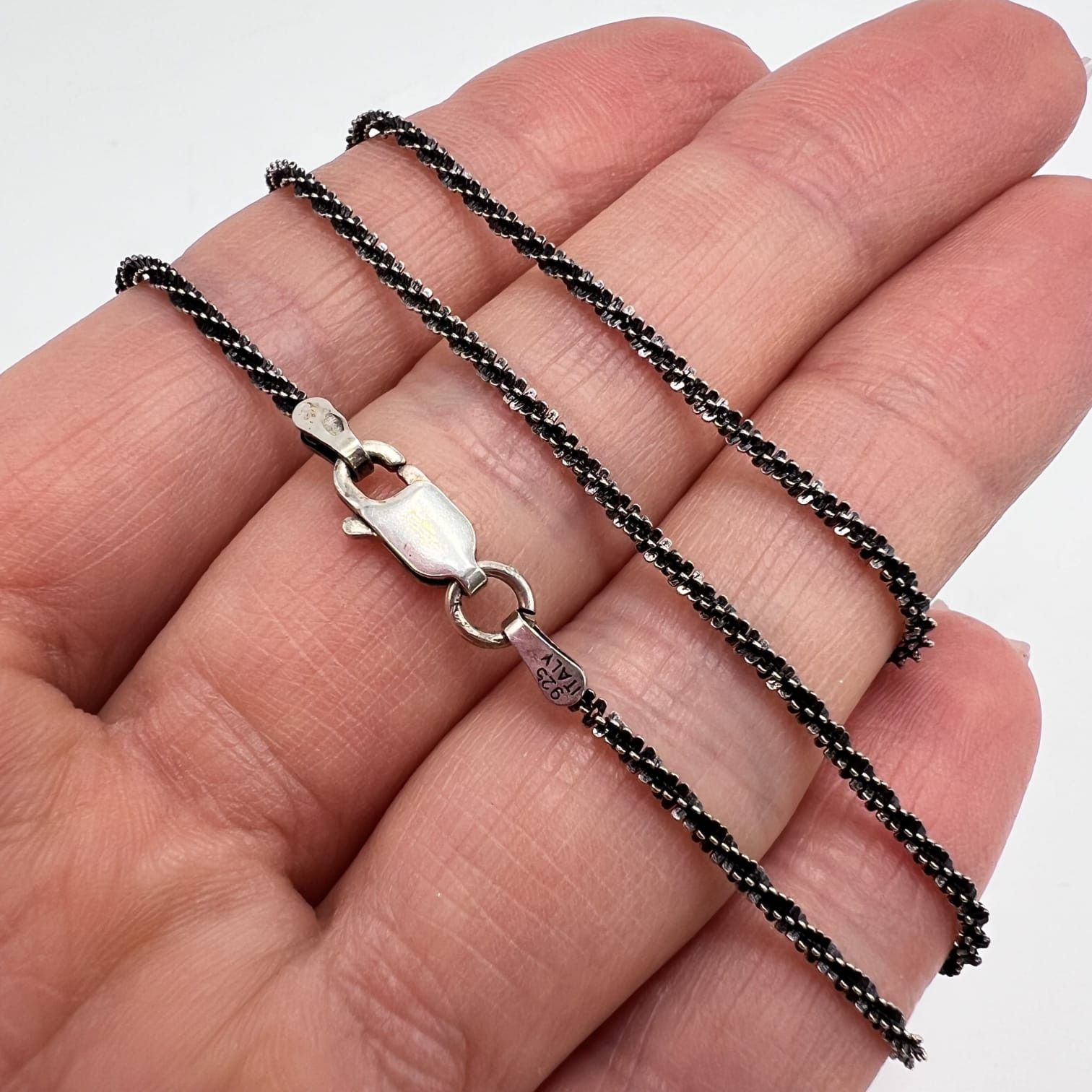 Sterling Silver Vintage Italian 925 Sterling Silver Necklace Chian 3.4g Size ONE SIZE - 2 Thumbnail