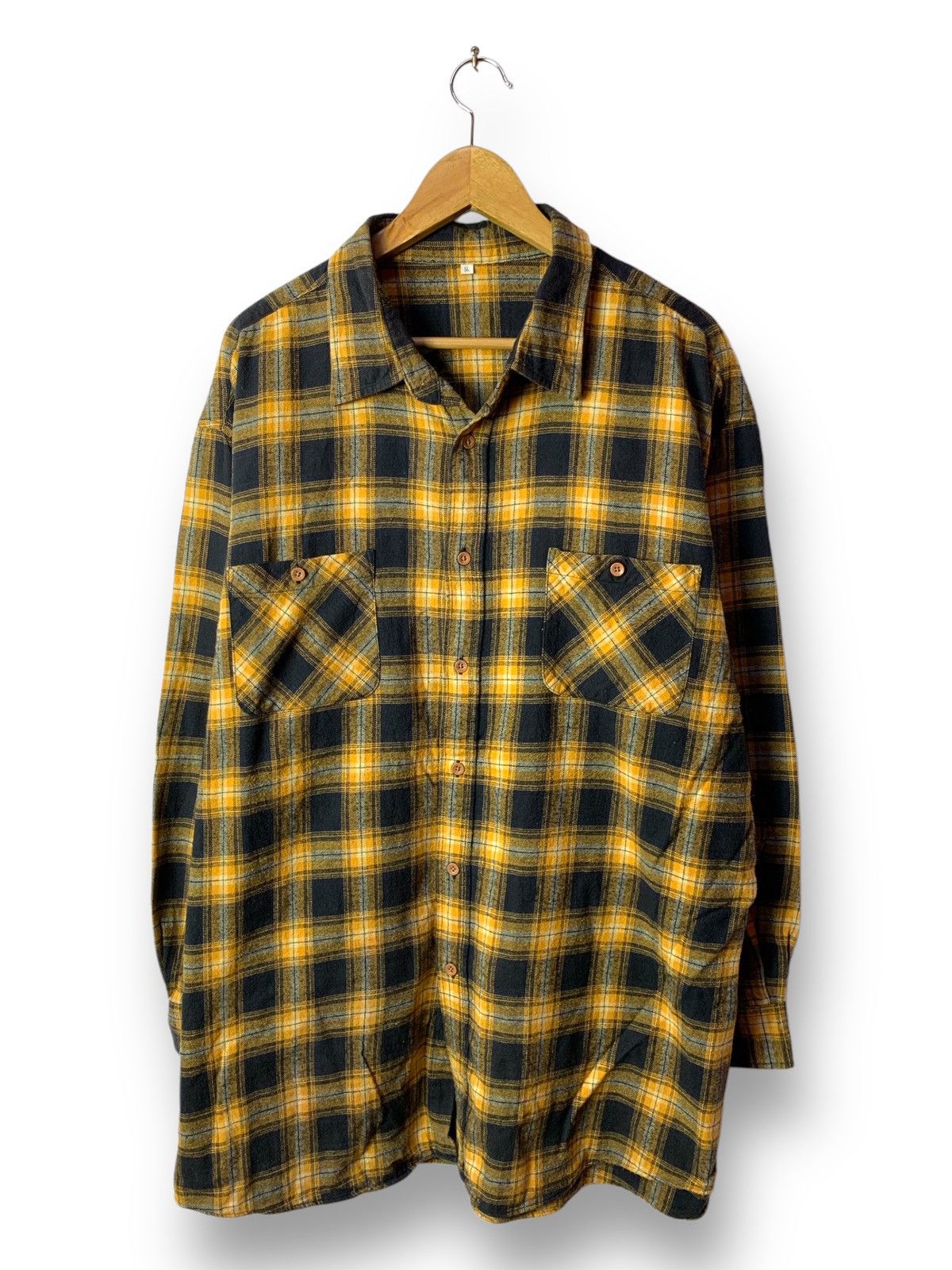 Designer × Flannel 🔥Morgan Wood Double Pocket Checkered Flannel Button Up Shirt Size US XXL / EU 58 / 5 - 1 Thumbnail