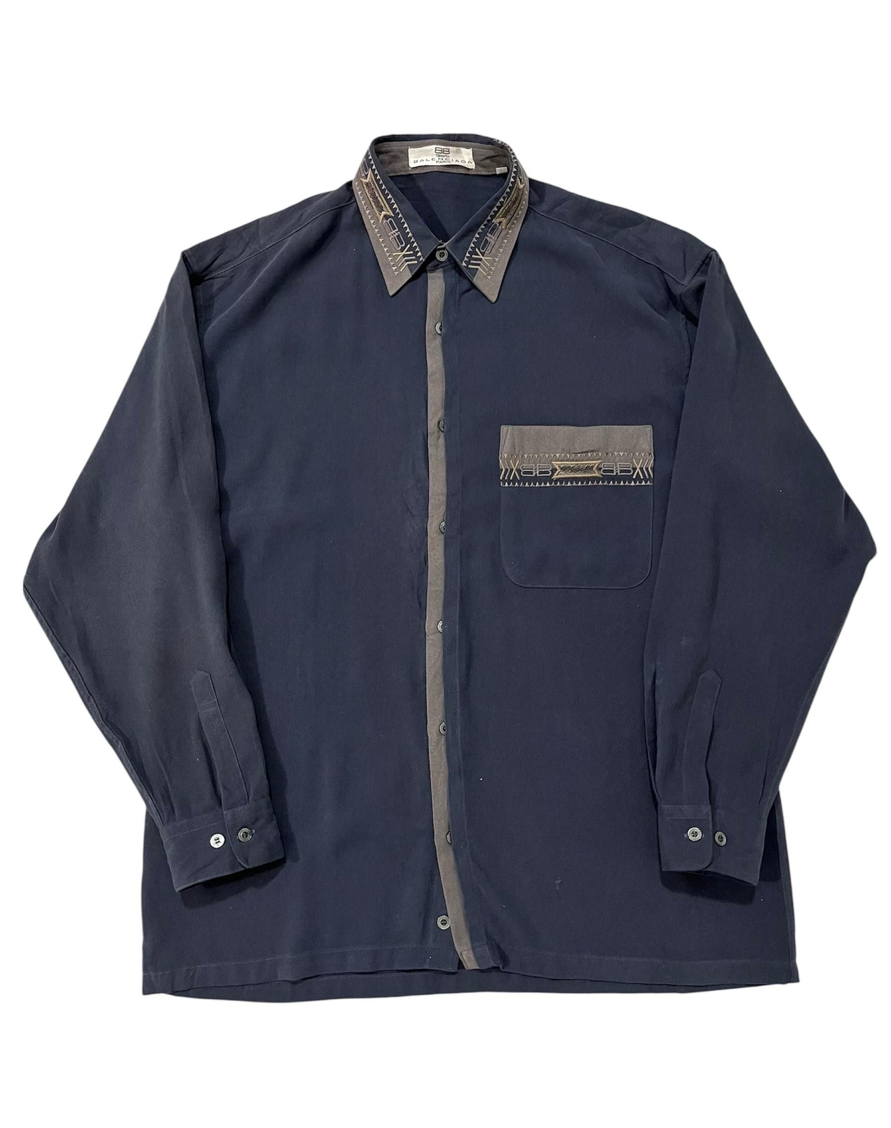 Balenciaga Vintage Balenciaga Paris Sports Button Ups Shirt Size US M / EU 48-50 / 2 - 3 Thumbnail