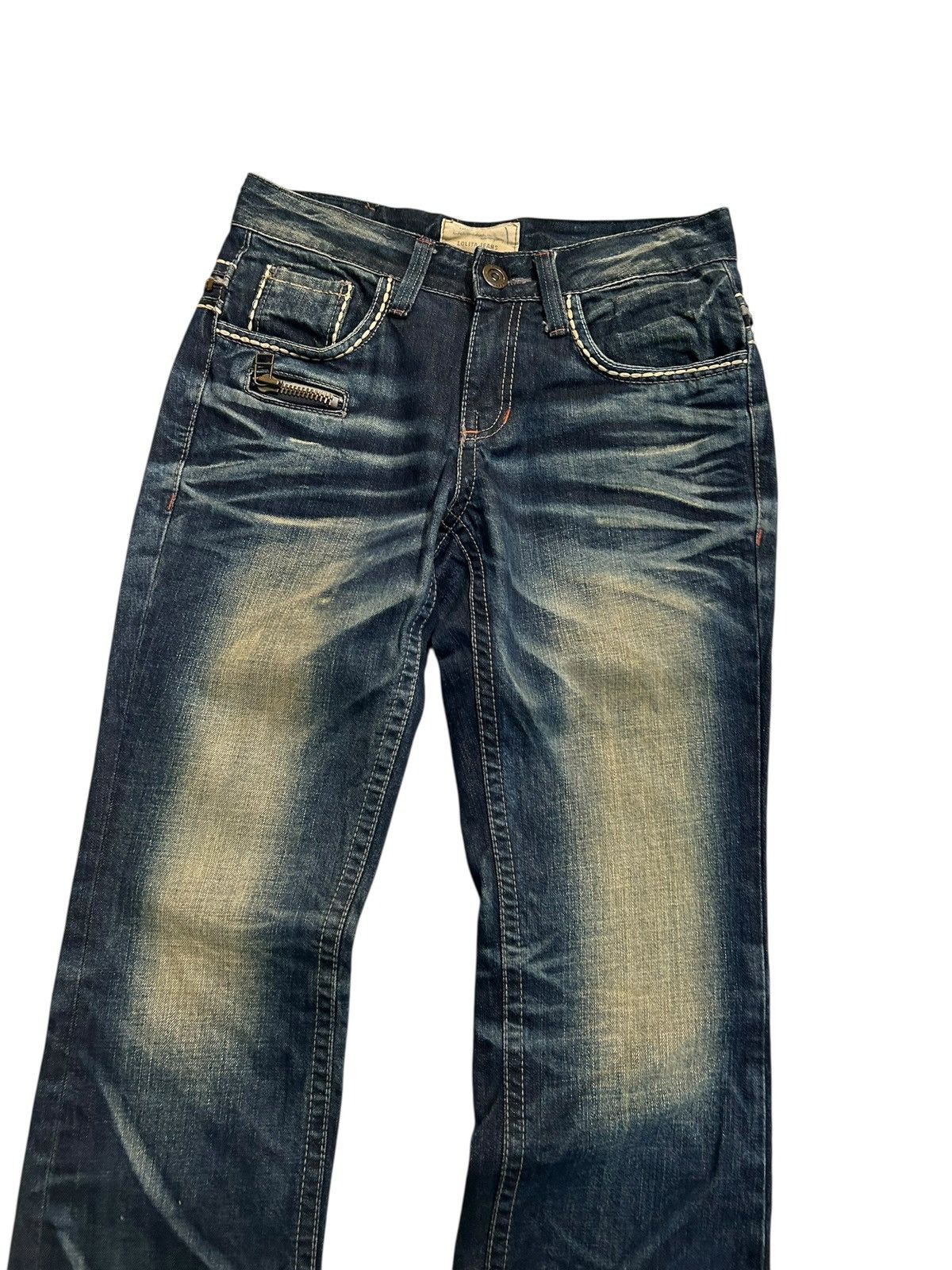If Six Was Nine Yoshimoto Nara Lolita Japanese Punk Rusty Faded Denim Jeans☠️ Size US 30 / EU 46 - 3 Thumbnail