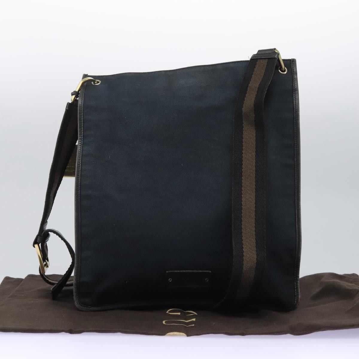 Gucci GUCCI Sherry Line Shoulder Bag Canvas Black Brown Size ONE SIZE - 16 Thumbnail
