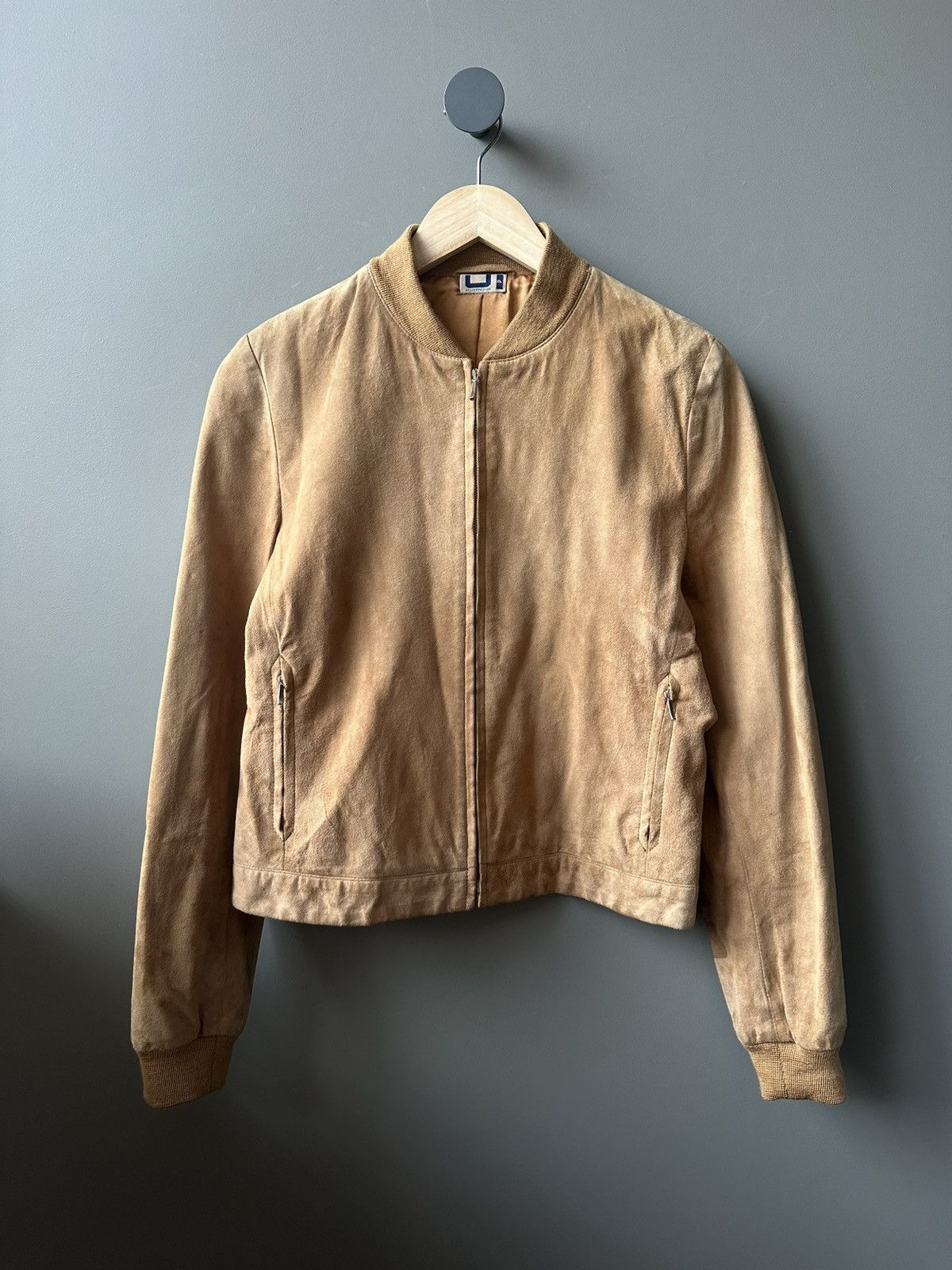 Adolfo Dominguez Adolfo Domínguez Suede Bomber Jacket Camel Brown Size S / US 4 / IT 40 - 1 Thumbnail