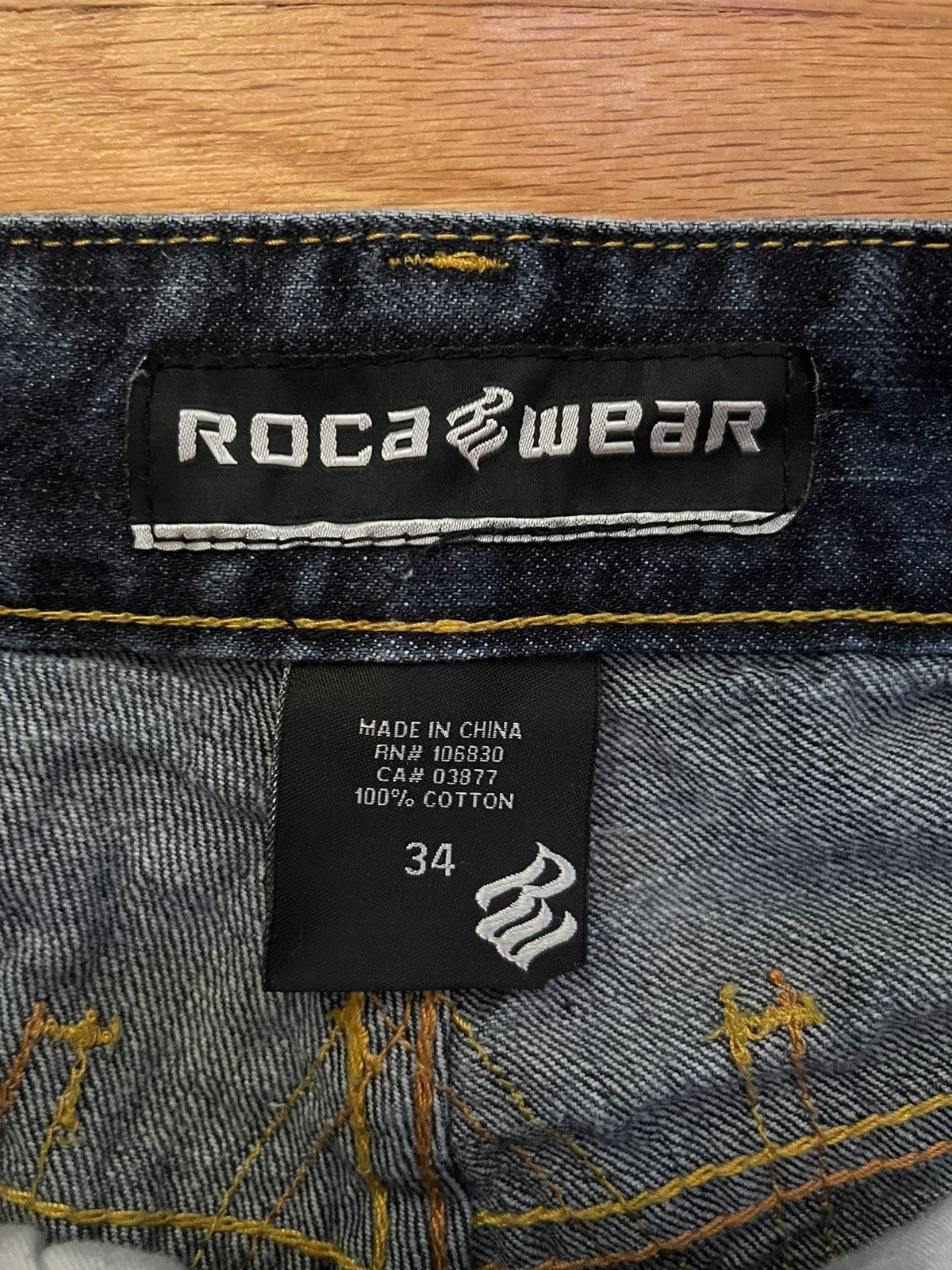 Rocawear × Vintage Rocawear embroidered baggy jeans Size US 34 / EU 50 - 8 Thumbnail
