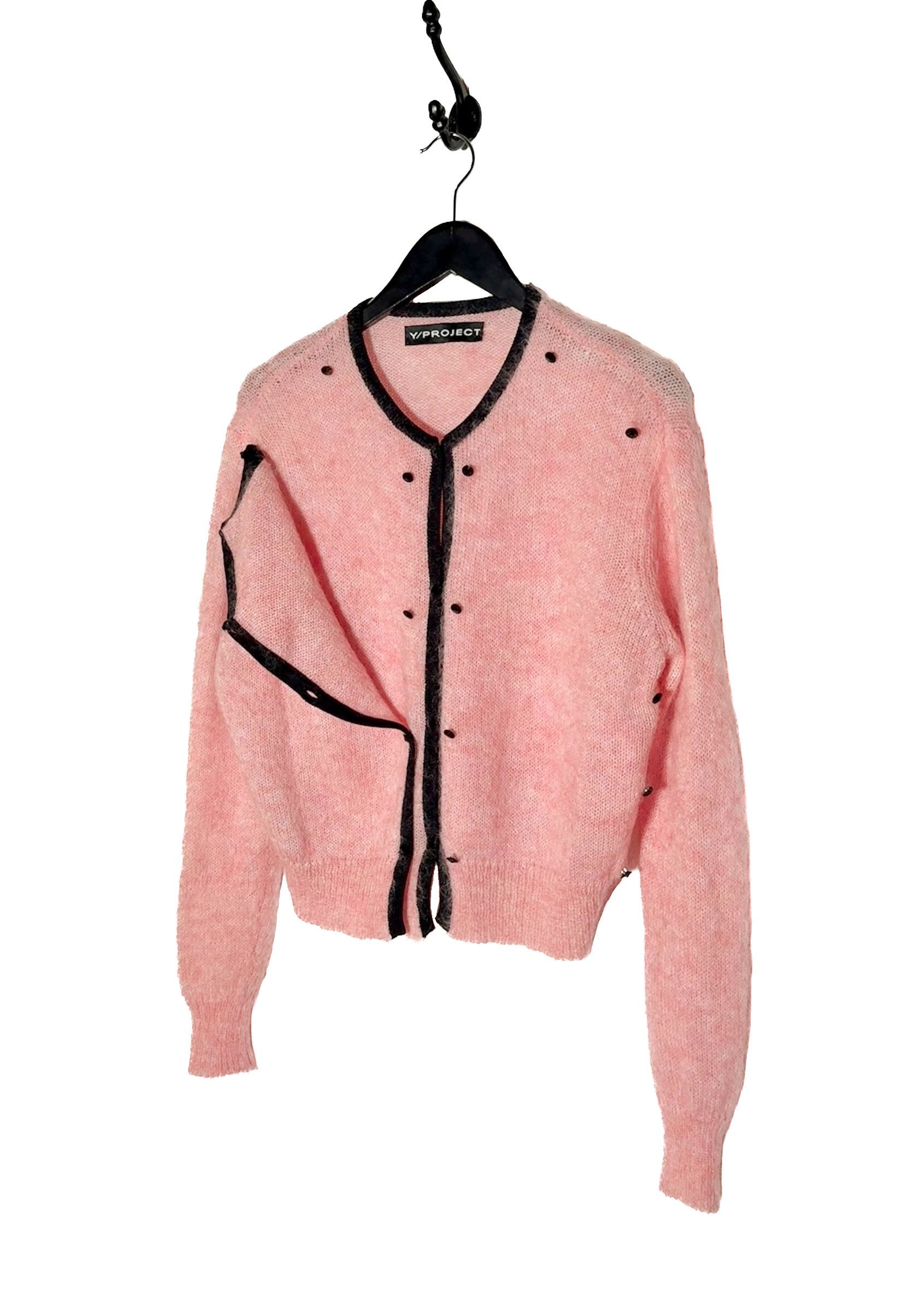 Y/Project Y/Project Pink Mohair Panelled Crop Cardigan Sweater Size XS / US 0-2 / IT 36-38 - 5 Thumbnail