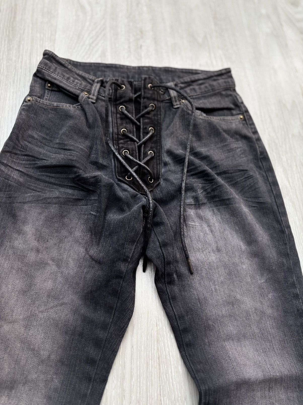 Japanese Brand PHYTON phyton lace-up flare jeans Size US 26 / EU 42 - 2 Thumbnail