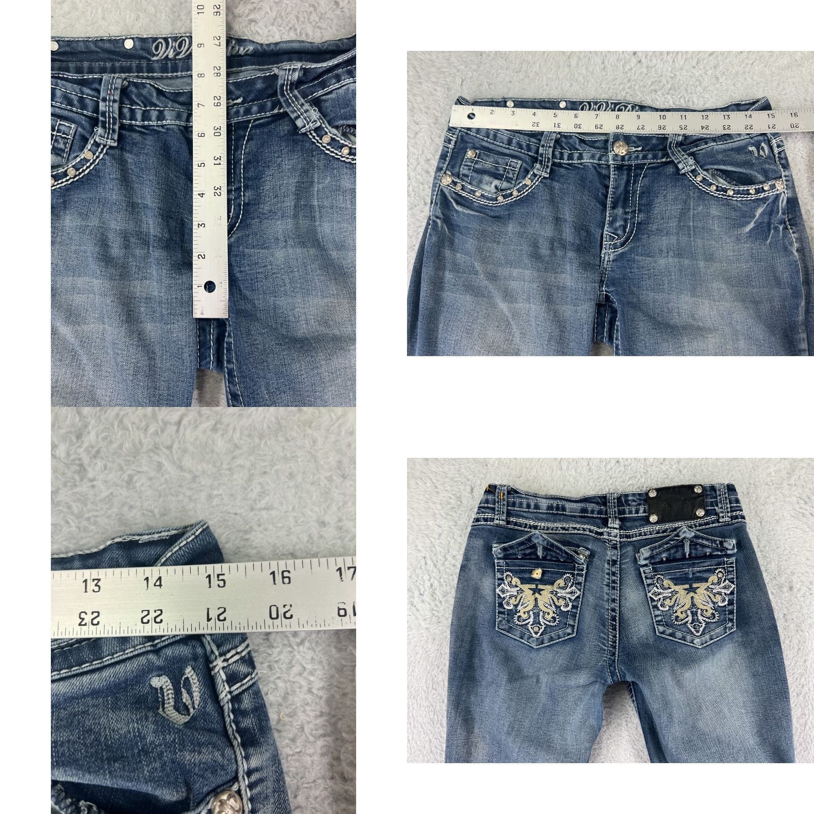 Vintage Vi Vi Diva Jeans Women 8 Blue Denim Bootcut Mid Rise Regular Inseam 32 5-Pocket Embroidered Cotton Blend Vintage? No. Size 30" / US 8 / IT 44 - 9 Thumbnail