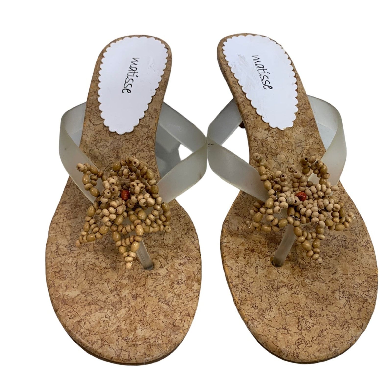 Matisse Matisse Women's Size 9 Sandals Kitten Heel Open Thong Beads Size US 9 / IT 39 - 7 Thumbnail