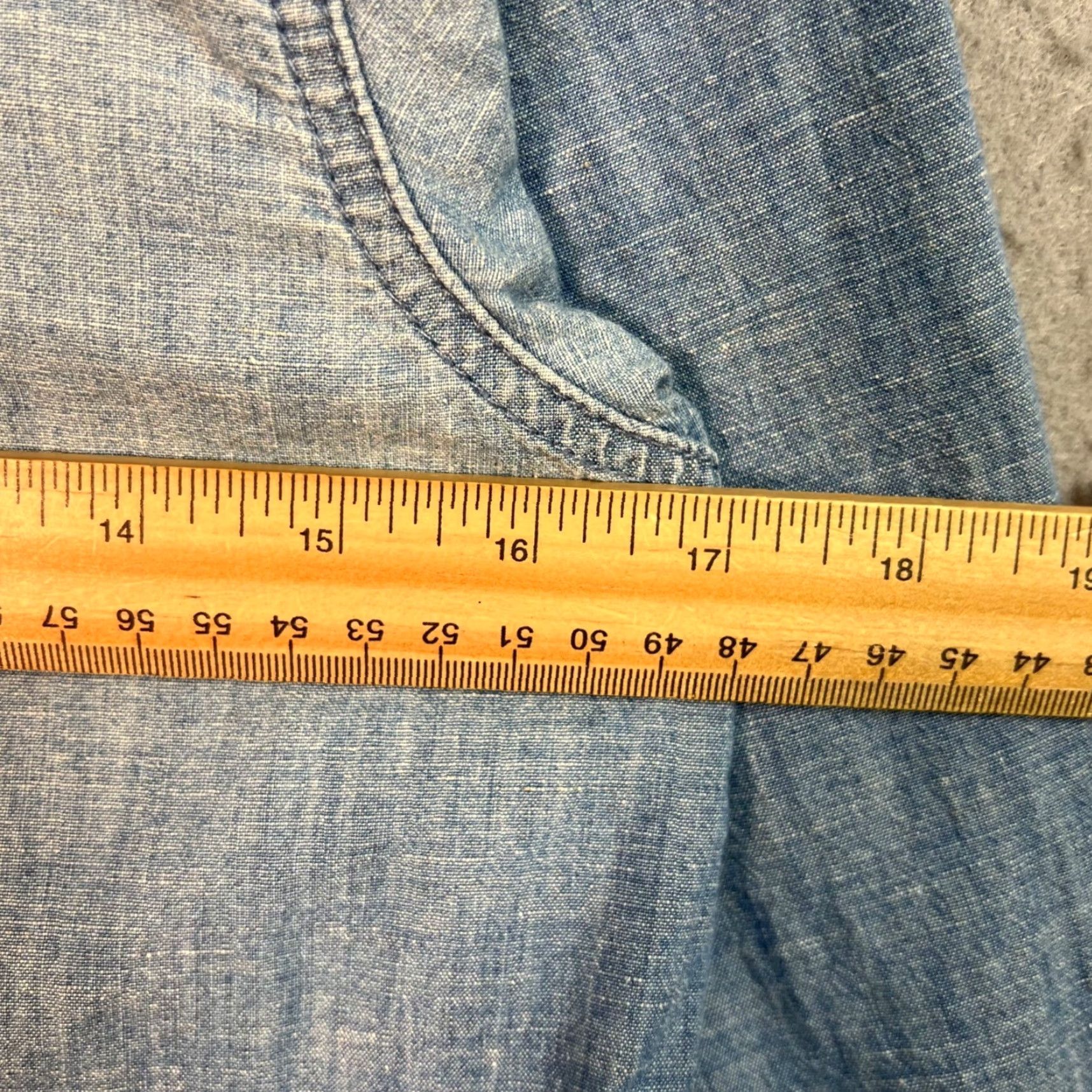 Vintage Current/Elliott Womens Chambray Button-Up Shirt with Tie Hem, 0, Blue, Long Sleeve, Collared, Cotton/Hemp, Vintage/Used, Adults, Womens Size XS / US 0-2 / IT 36-38 - 5 Thumbnail