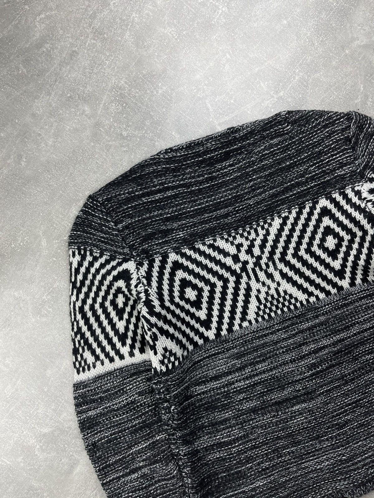 Diesel Diesel Knit Wool Sweater Geometric Pattern Black White Size US L / EU 52-54 / 3 - 8 Thumbnail