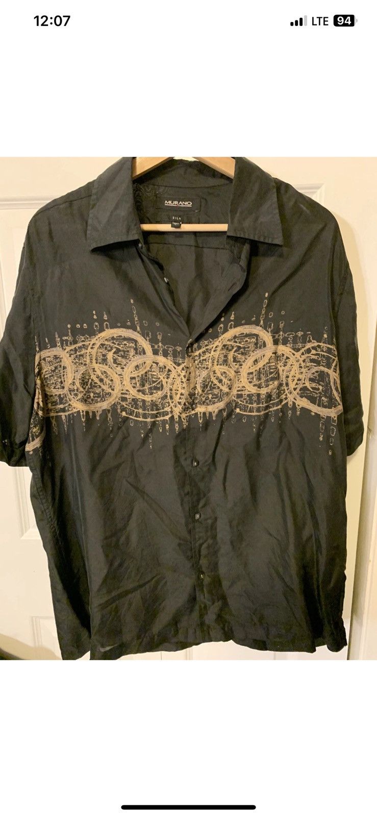 Murano Murano mens sz L black silk button shirt Size US L / EU 52-54 / 3 - 3 Thumbnail