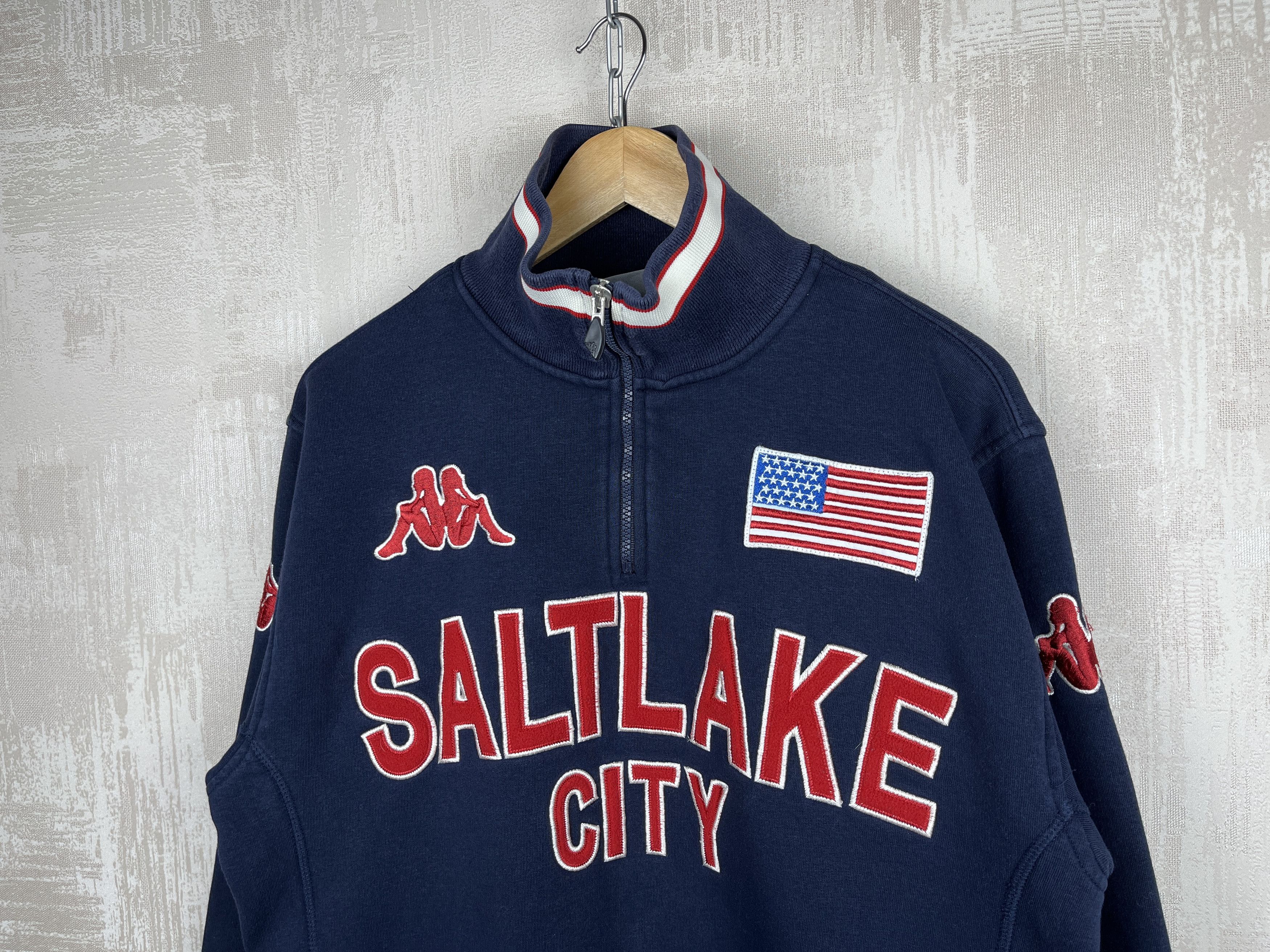 Kappa Salt Lake City USA Pullover Sweatshirt Half Zip Kappa Size US XL / EU 56 / 4 - 3 Thumbnail