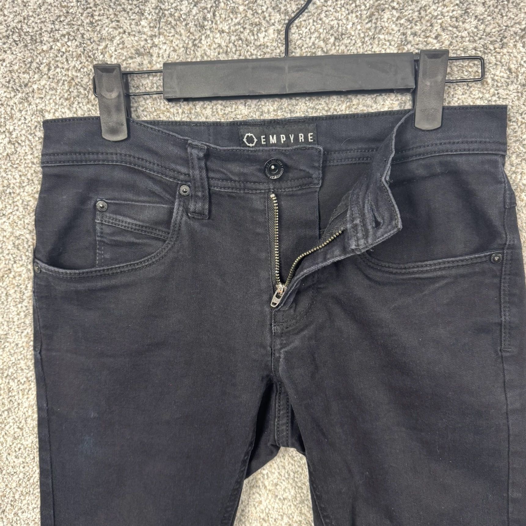 Empyre Empyre Recoil Jeans 28 Black Low Rise Skinny Stretch Dark Denim Sleek Streetwea Size 28" / US 6 / IT 42 - 7 Thumbnail