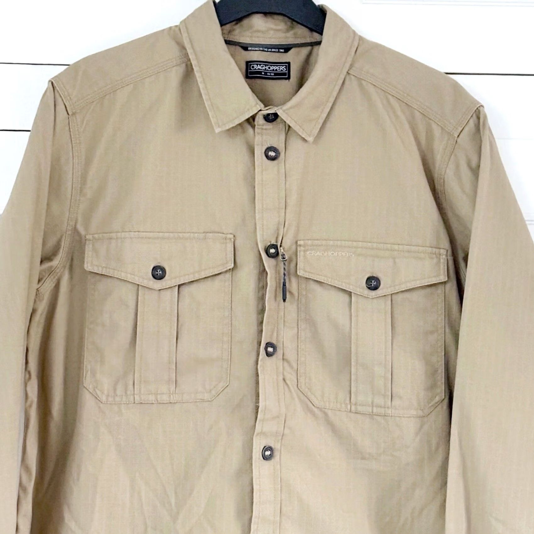 Vintage Craghoppers Overshirt Medium Mens Khaki Button-Up Solar Shield Outdoors Walking Hiking Travel Shirt Mens M Khaki Solar Shield Craghoppers Size US M / EU 48-50 / 2 - 3 Thumbnail