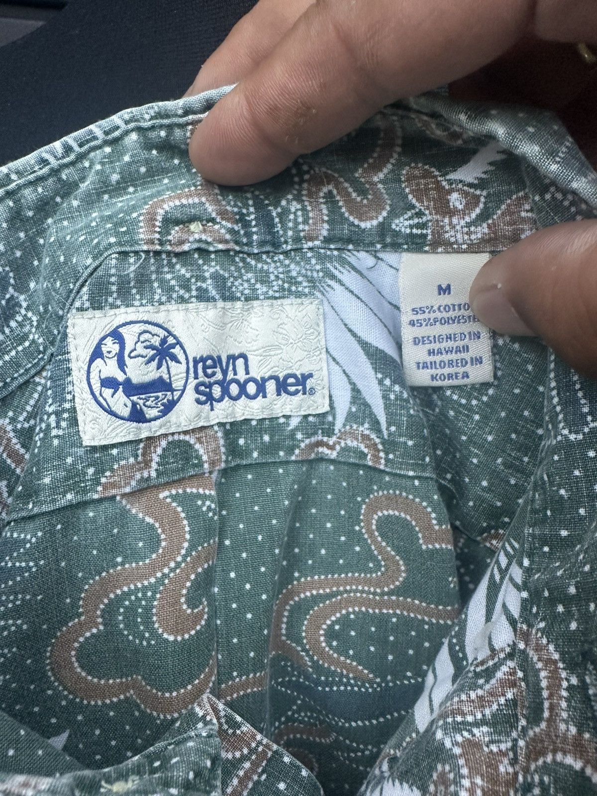 Reyn Spooner PreOwned Reyn Spooner Green Hawaiian Print Men's M Size US M / EU 48-50 / 2 - 4 Thumbnail