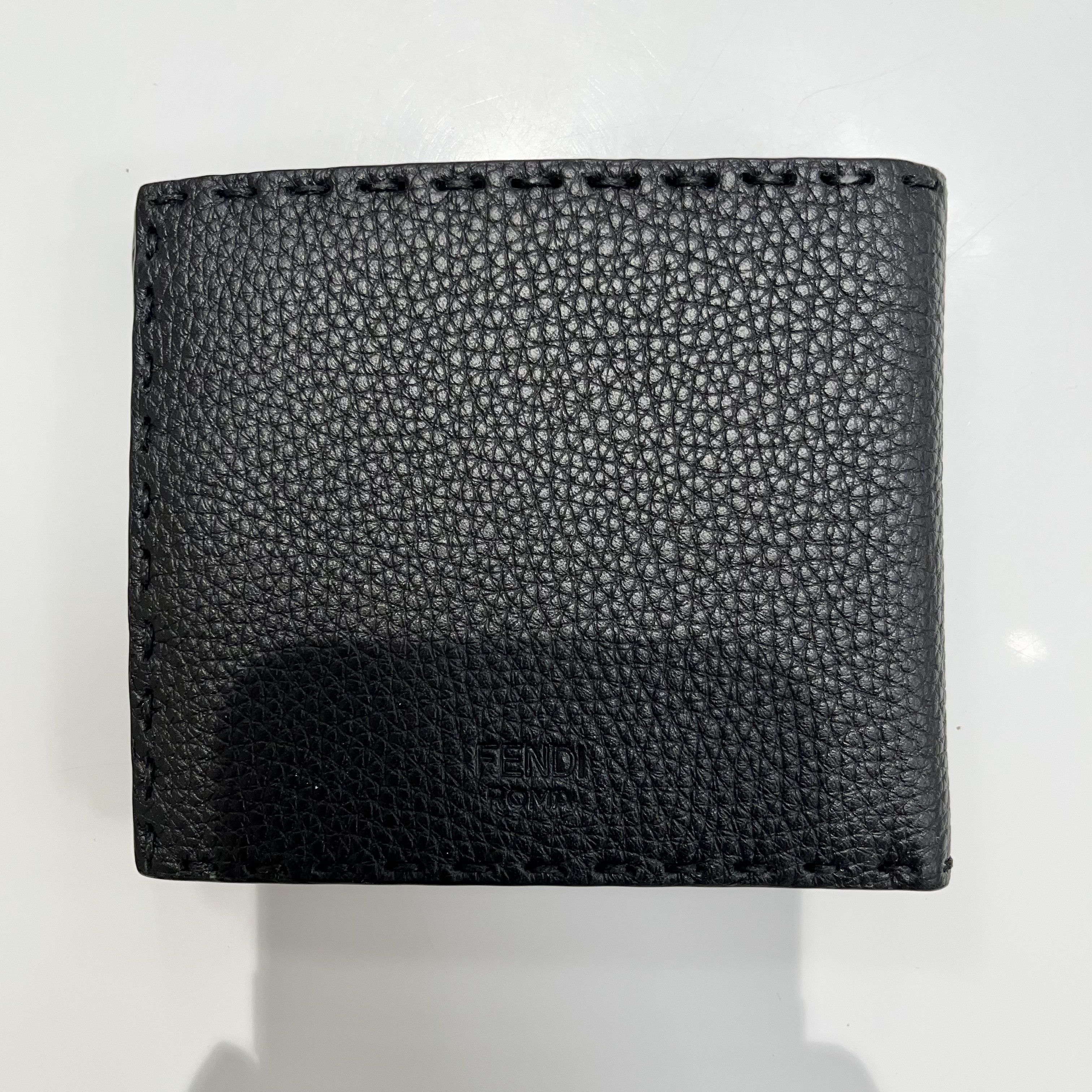 Fendi Fendi Calf Cayman Leather Wallet Black/Yellow Size ONE SIZE - 3 Thumbnail