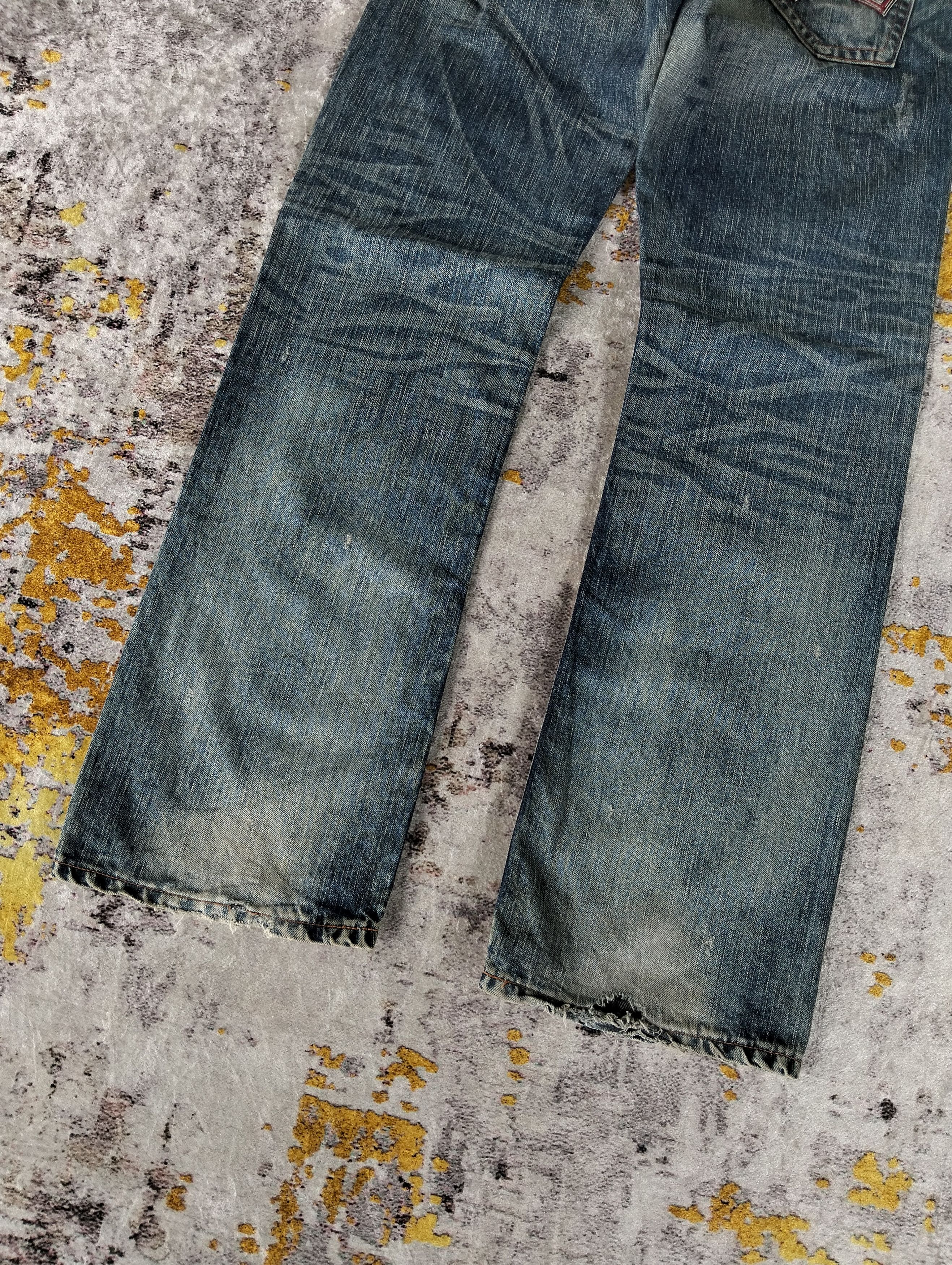 Edwin Ripped Edwin 503 Blue Trip Regular Straight Faded Jeans Size US 31 - 4 Thumbnail