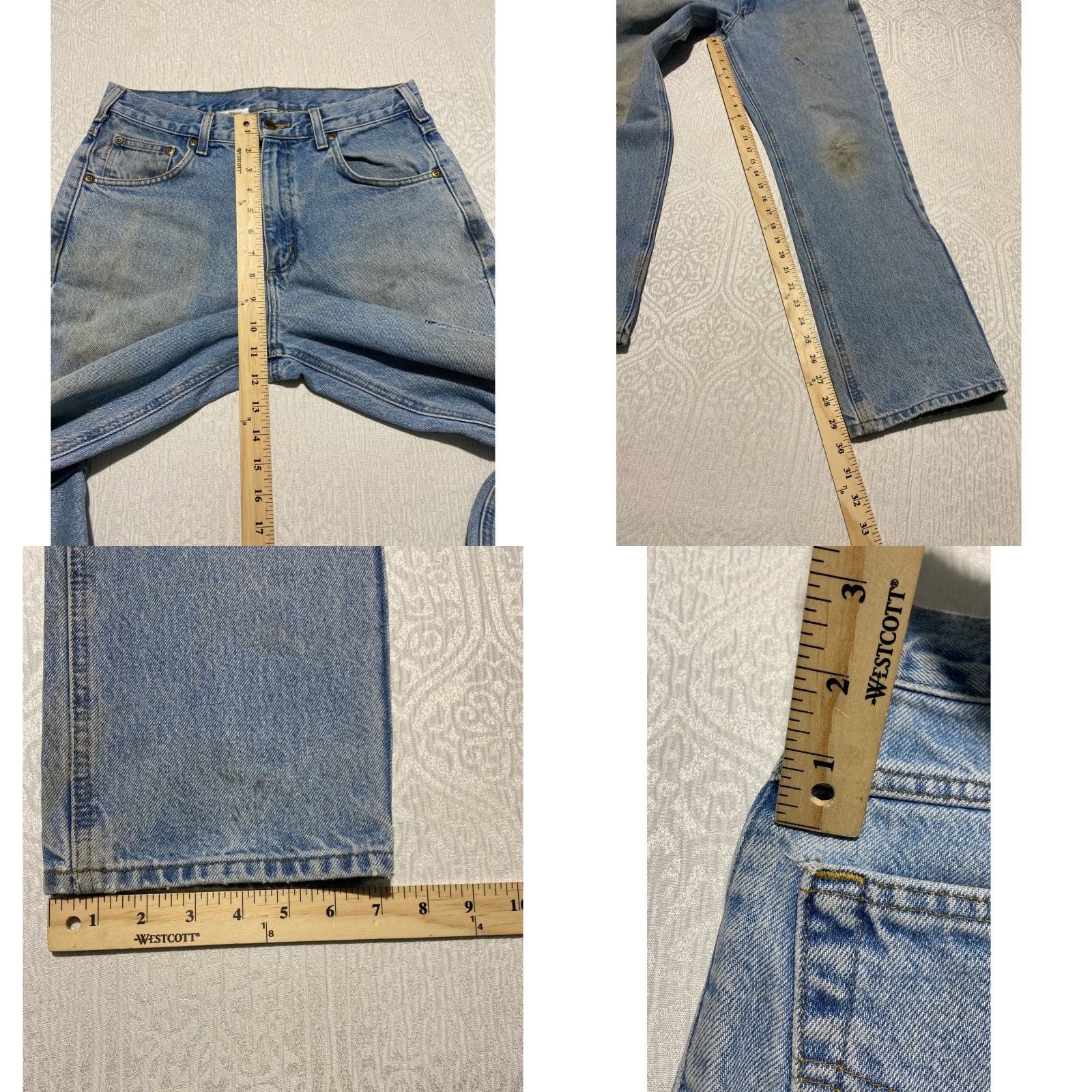 Carhartt Carhartt B18 STW Traditional Fit Jeans Mens 31x30 Distressed Straight Lifted by 5-Pocket Design Blue 31 Mens Denim Distressed Jeans Size US 31 - 9 Thumbnail