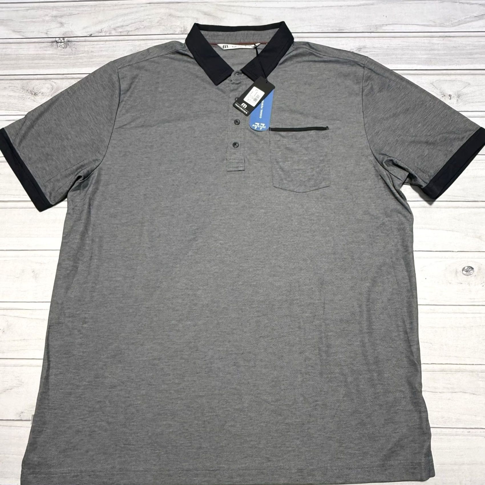 TravisMathew VINTAGE? No. Travis Mathew Polo Shirt Mens 2XL Gray K-Lew Golf Performance Prestige 77 NWT Size US XXL / EU 58 / 5 - 2 Thumbnail