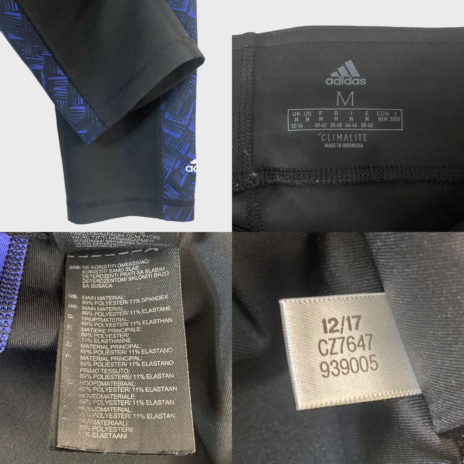 Adidas Adidas Climalite Womens Medium Black Leggings Stretch Yoga 3/4 Mid-Rise Cropped Size 32" / US 10 / IT 46 - 8 Thumbnail