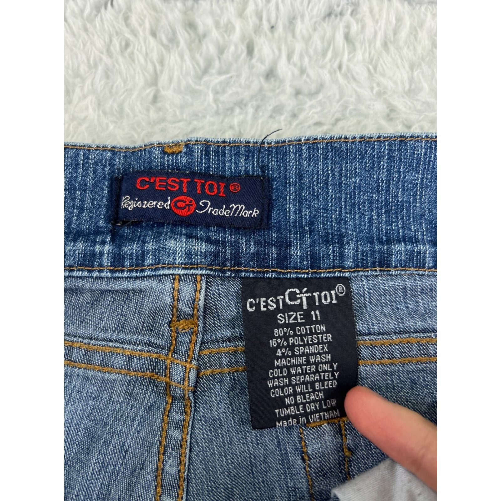 Denime C'est Toi Jeans Women 11 Blue Denim Bootcut Low Rise Western Medium Wash Pants Size 32" / US 10 / IT 46 - 3 Thumbnail
