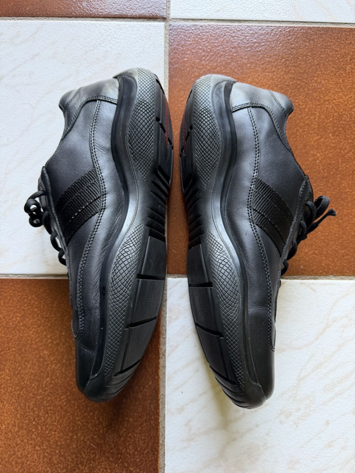 Prada Americas Cup OG All Black Leather Size US 10 / EU 43 - 3 Thumbnail