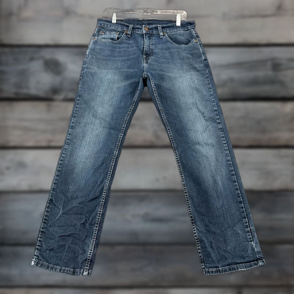 Levi's Levis 505 Jeans Mens 30x30 Blue Regular Fit Straight Leg Dark Wash Stretch Flex Size US 30 / EU 46 - 1 Thumbnail
