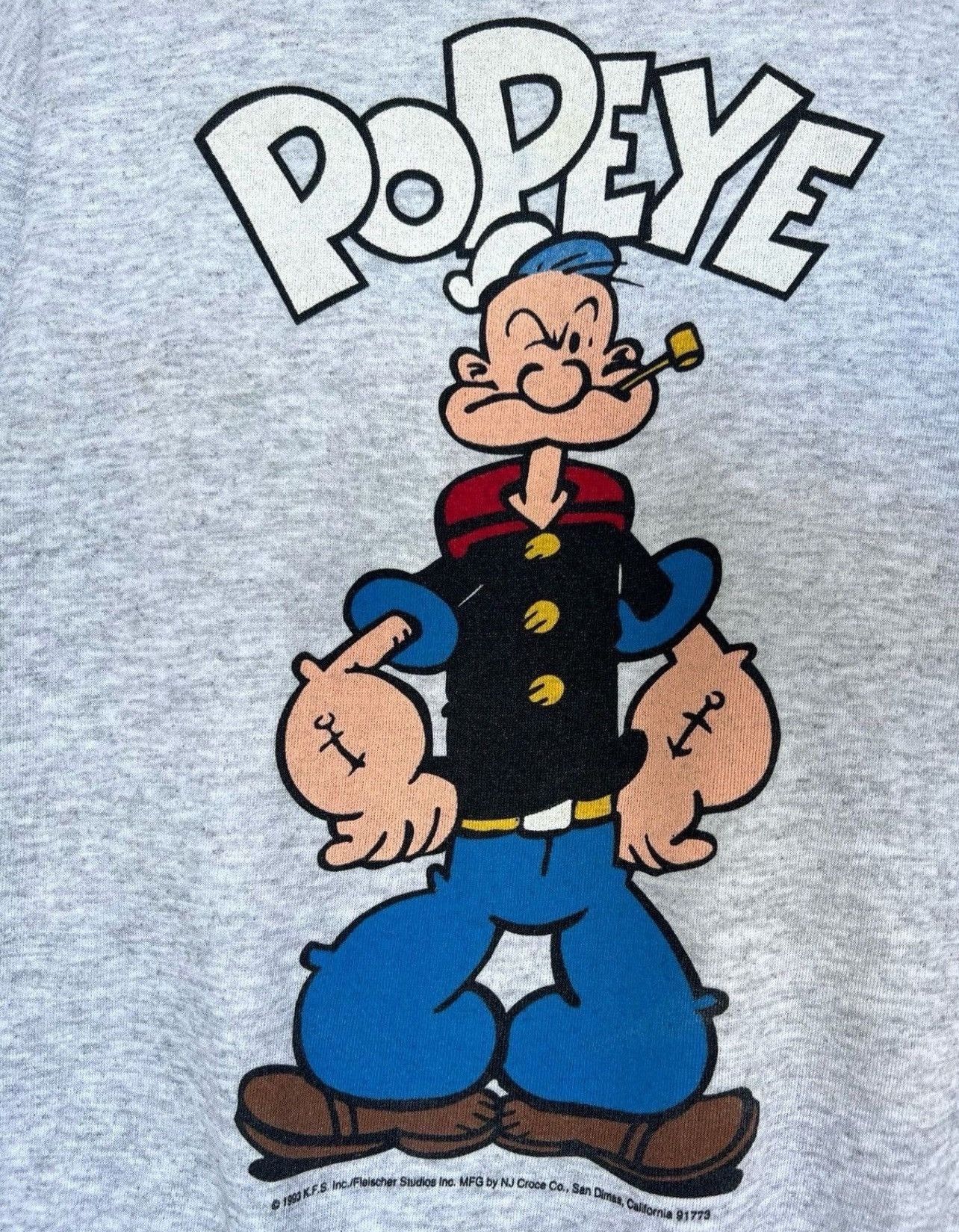 Cartoon Network × Vintage Vintage 90s Popeye Sweater Popeye Crewneck Popeye Sweatshirt Size US L / EU 52-54 / 3 - 10 Thumbnail