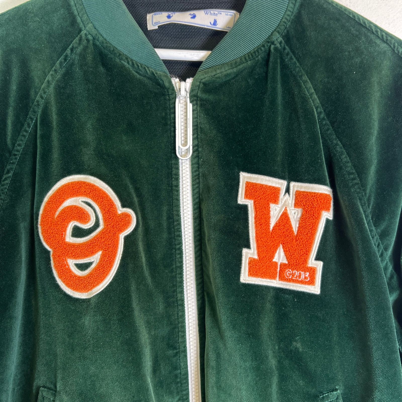Off-White Off-White Velvet Barrel Zipped Bomber Jacket Size US L / EU 52-54 / 3 - 3 Thumbnail