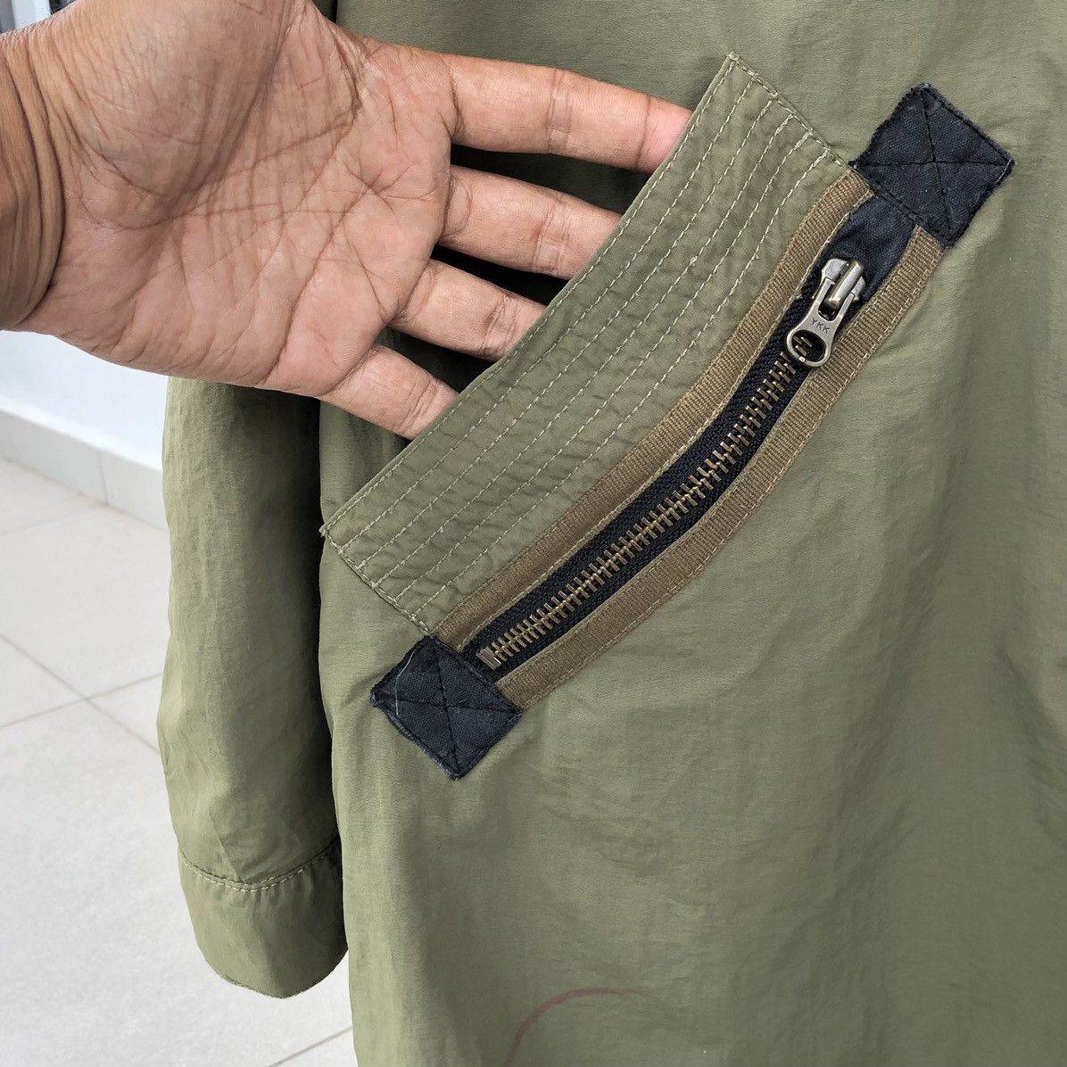 Japanese Brand BAGARCH Mod Coat Olive Military Coat Cross Big Logo Parka Size US XL / EU 56 / 4 - 9 Thumbnail