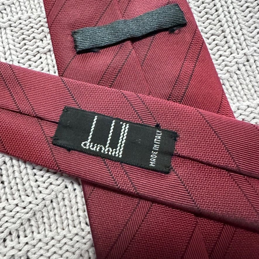 Vintage Vintage Dunhill maroon striped silkt tie Size ONE SIZE - 4 Thumbnail