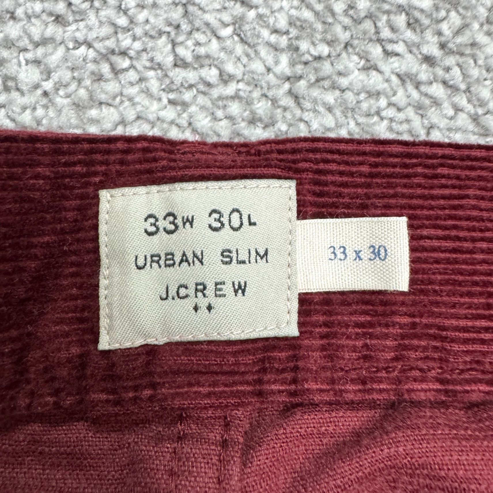 J.Crew J.Crew Slim Fit Corduroy Pants Mens 33x30 Red Cotton Flat Front Chino Classic Preppy 5-Pocket Menswear Size US 33 - 6 Thumbnail