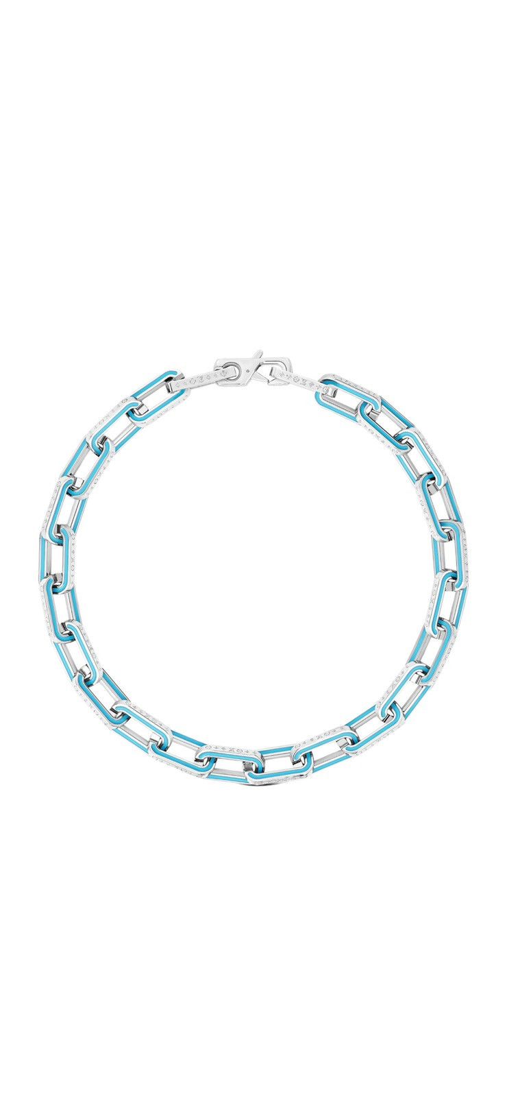 image of Louis Vuitton Monogram Links Chain Necklace in Blue, Men's