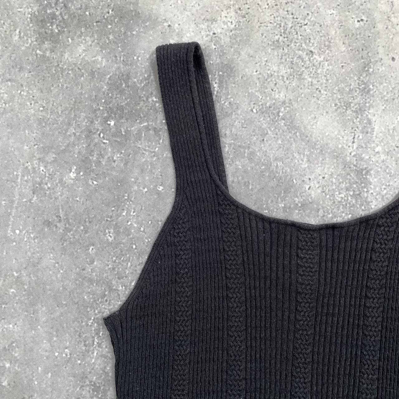 Chanel Vintage Chanel Ribbed Sleeveless Tank Top Logo Women’s Black Size XS / US 0-2 / IT 36-38 - 18 Thumbnail