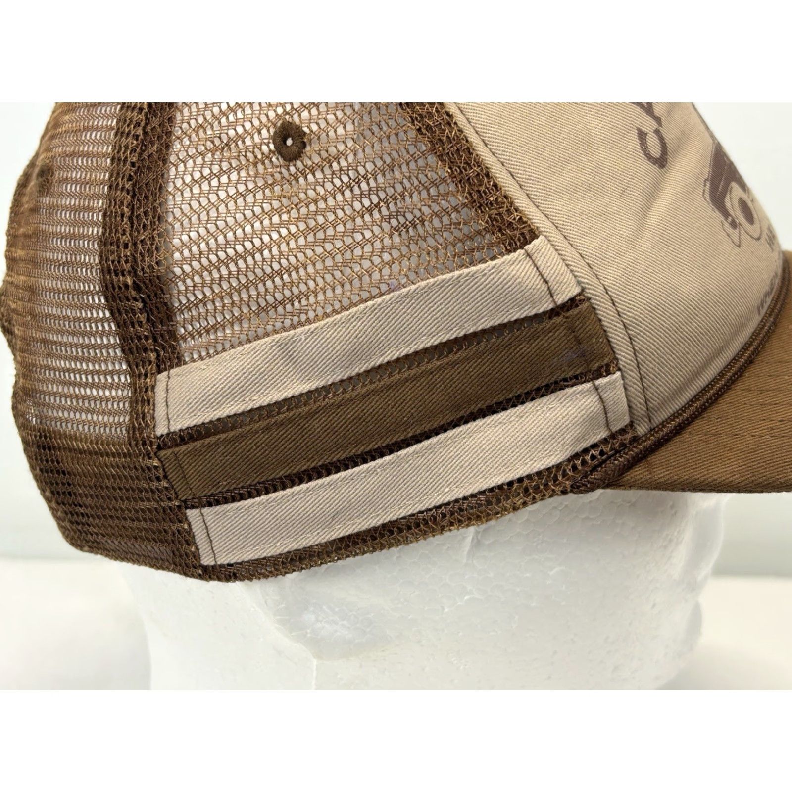 Vintage American Vintage Vintage Camel Towing Hat Cap Snapback Brown Trucker Striped Funny Size ONE SIZE - 6 Thumbnail
