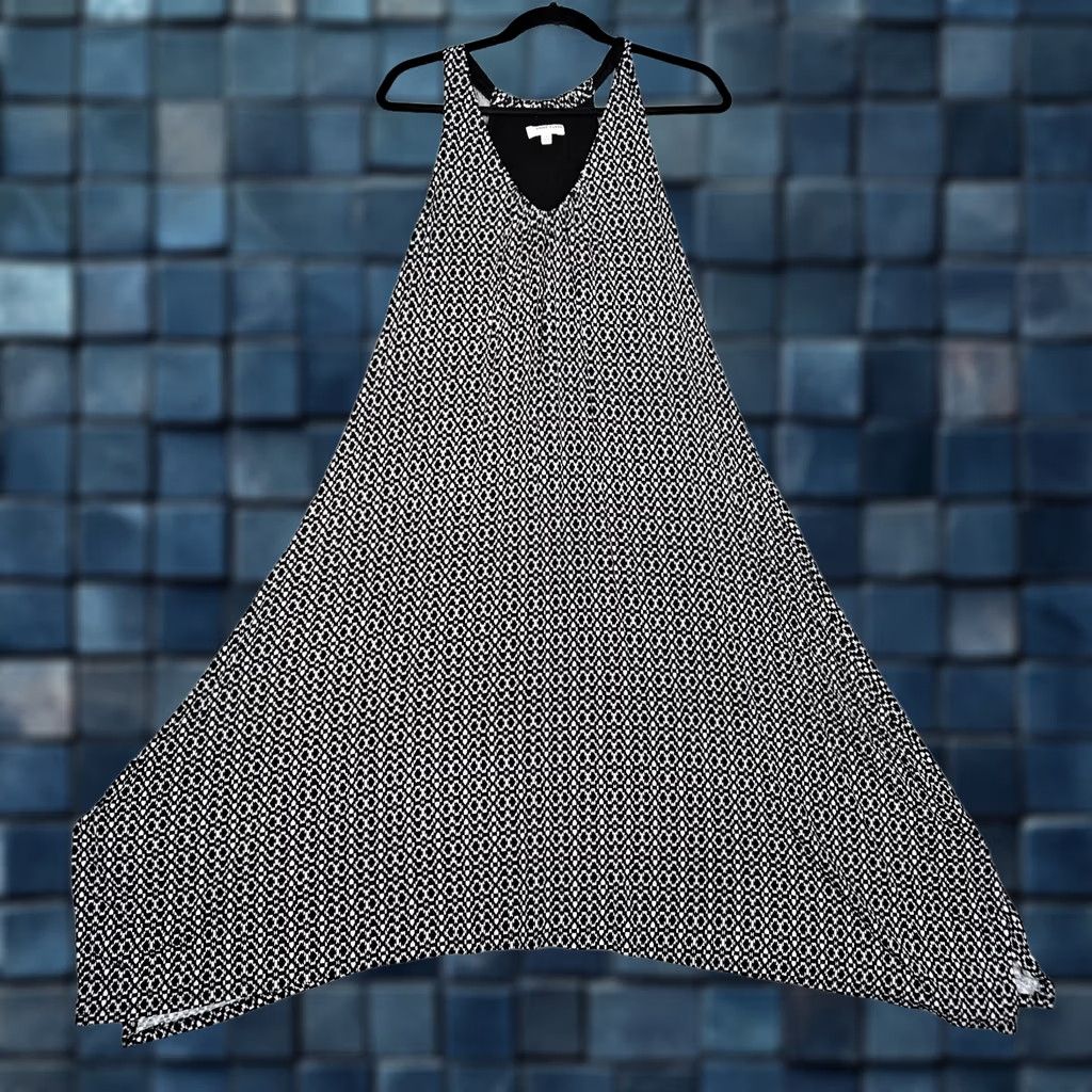 Anne Klein ANNE KLEIN Women's Gray White Printed Knit V-Neck Dress Size S Size S / US 4 / IT 40 - 1 Thumbnail