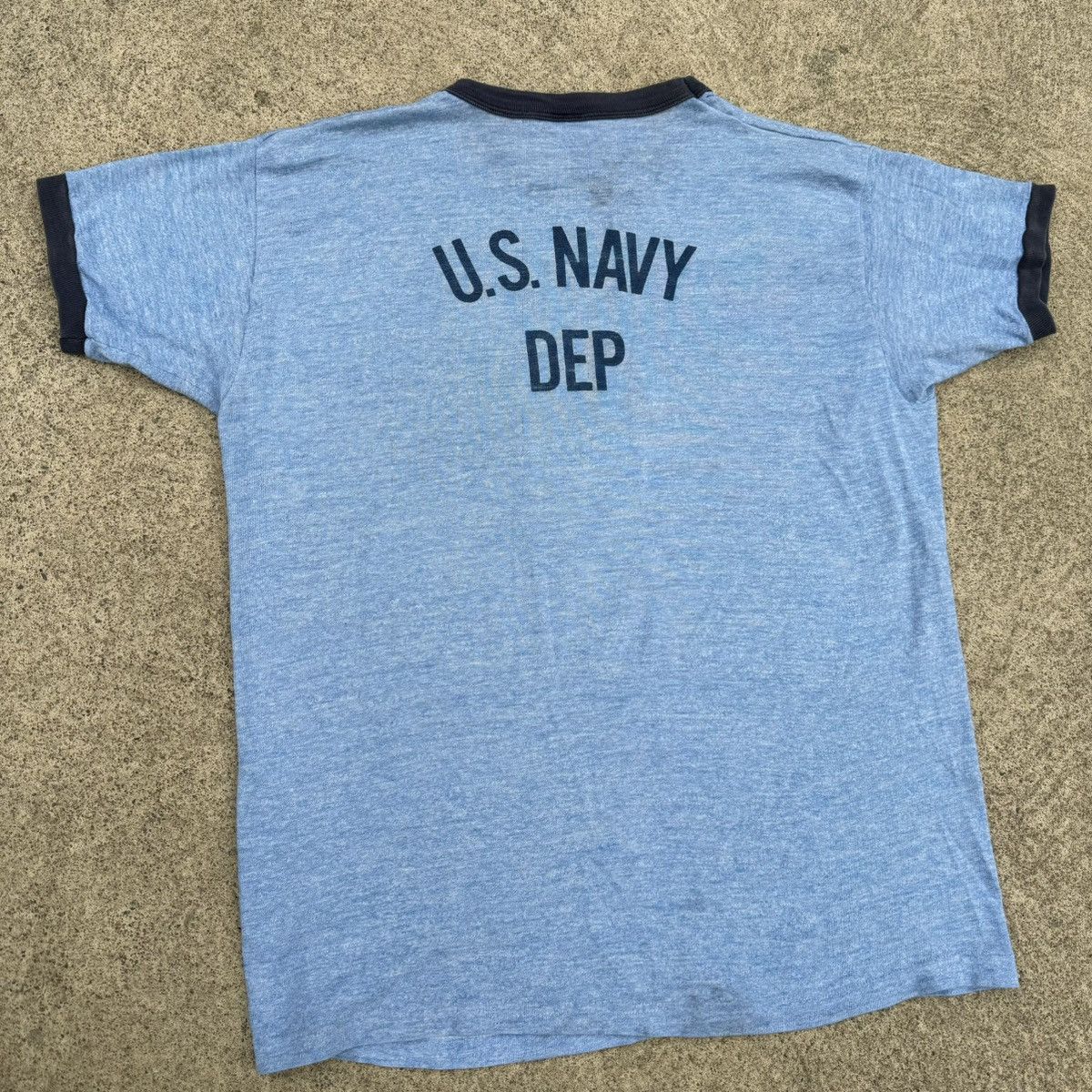 Russell Athletic × Vintage VINTAGE 1970s RUSSELL ATHLETIC US NAVY DEPT RINGER SHIRT Size US L / EU 52-54 / 3 - 10 Thumbnail