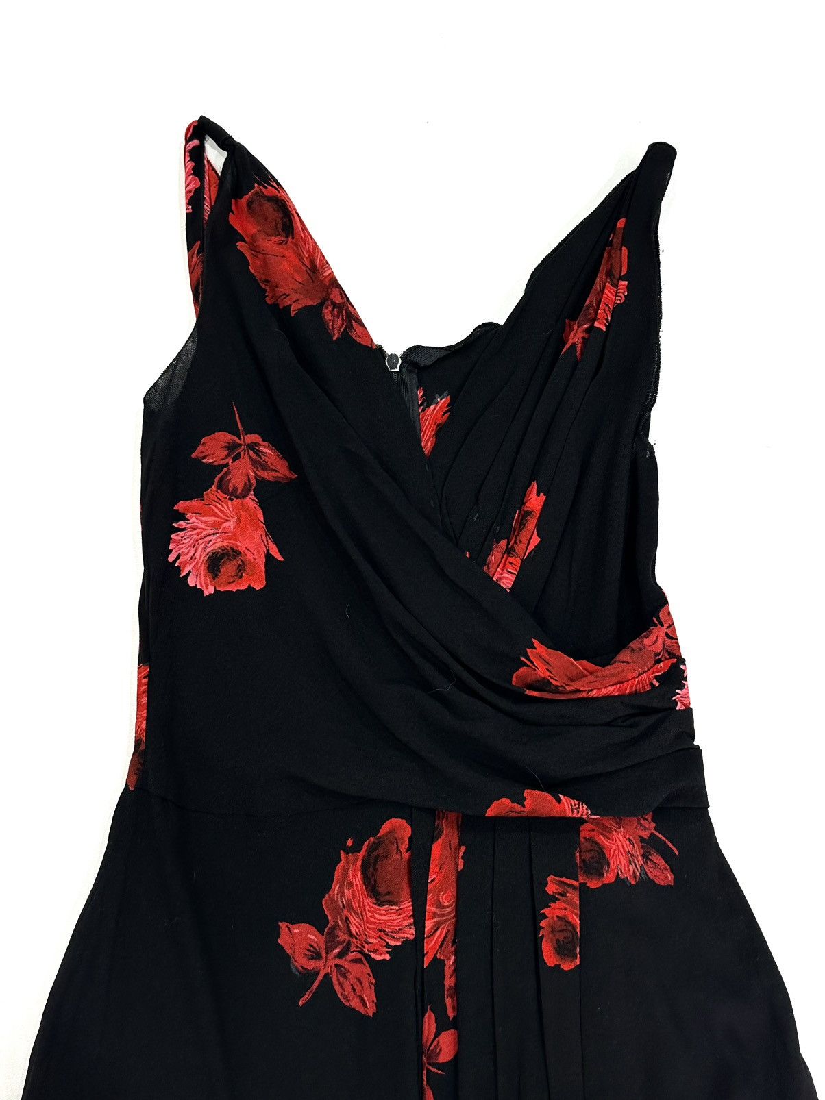 Prada PRADA 2005 Iconic Rose Print Silk Dress Size XS / US 0-2 / IT 36-38 - 2 Thumbnail