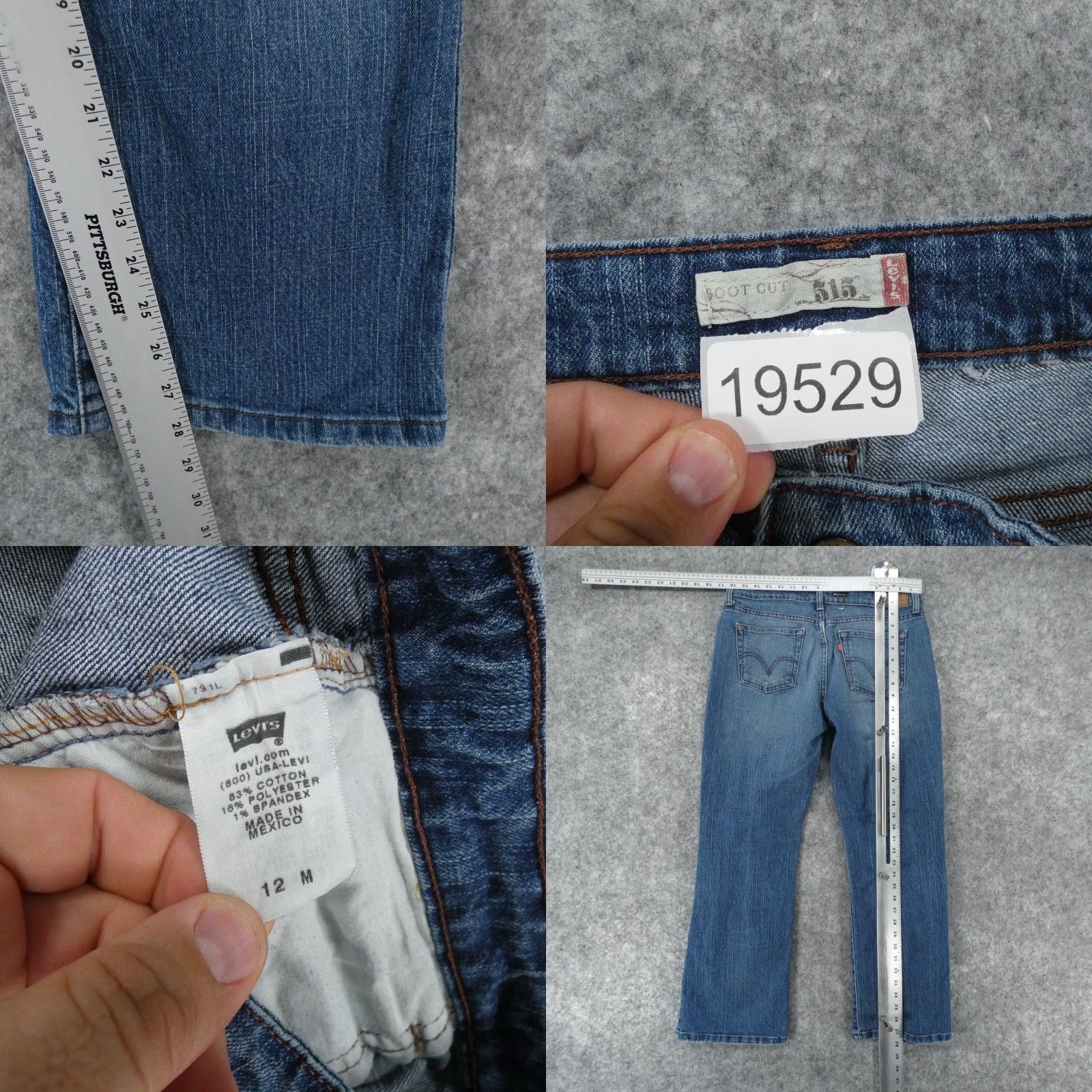 Levi's Levi's 515 Jeans Womens 12M Bootcut Mid Rise Stretch Light Wash Blue Size 34" / US 12 / IT 48 - 8 Thumbnail