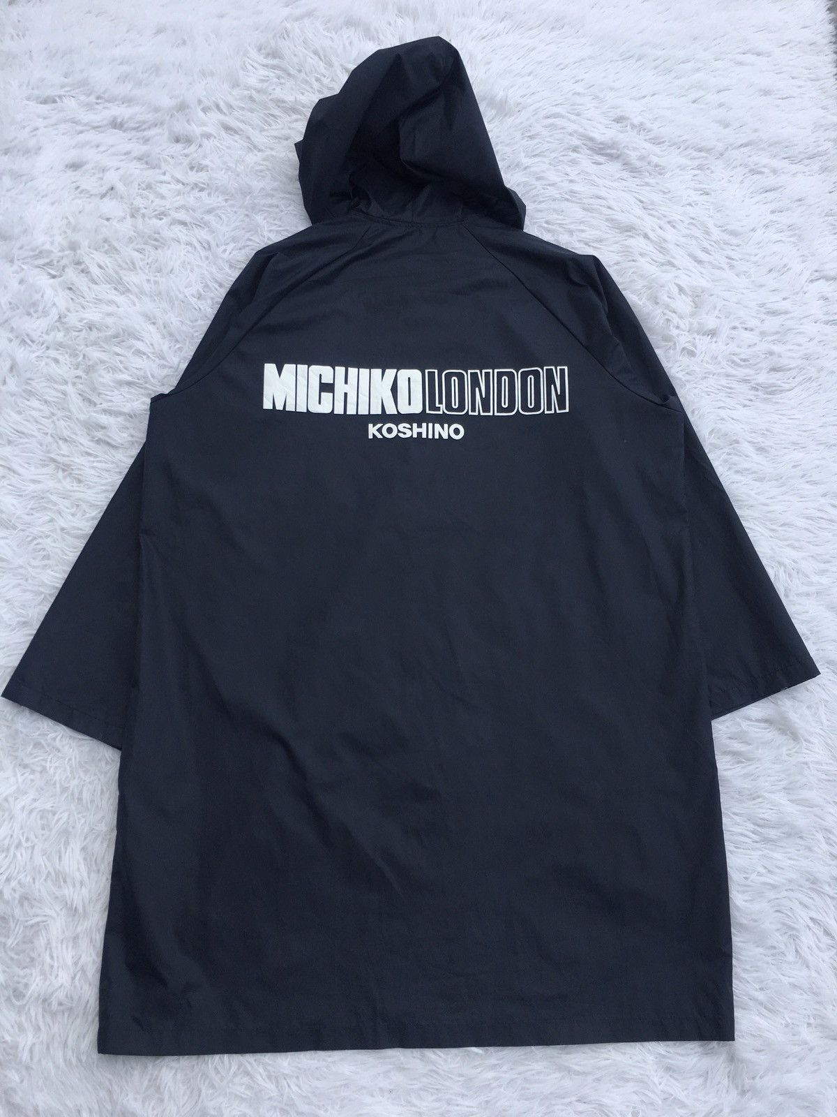 Japanese Brand Rare Michiko Koshino London Long Raincoat /Nylon Outerwear Size US L / EU 52-54 / 3 - 4 Thumbnail