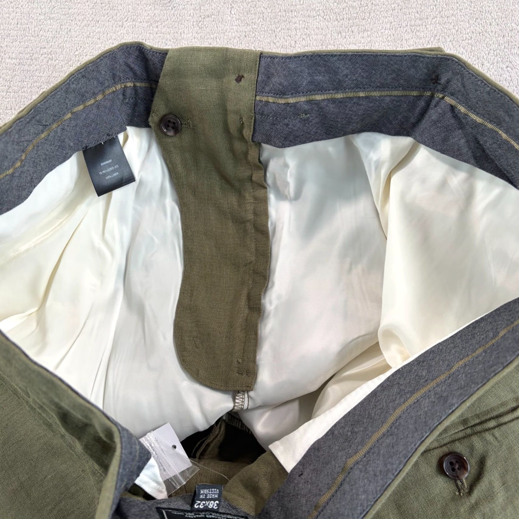 Todd Snyder Todd Snyder Irish 100% Linen Side Tab Trouser Surplus Olive Men 38x32 NWT 98 Size US 38 / EU 54 - 4 Thumbnail