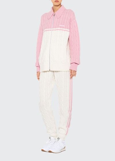 Miu Miu 🔥$2.5K VALUE🔥Miu Miu Cashmere Side-Stripe Cable Wool Joggers Size 27" / US 4 / IT 40 - 4 Thumbnail