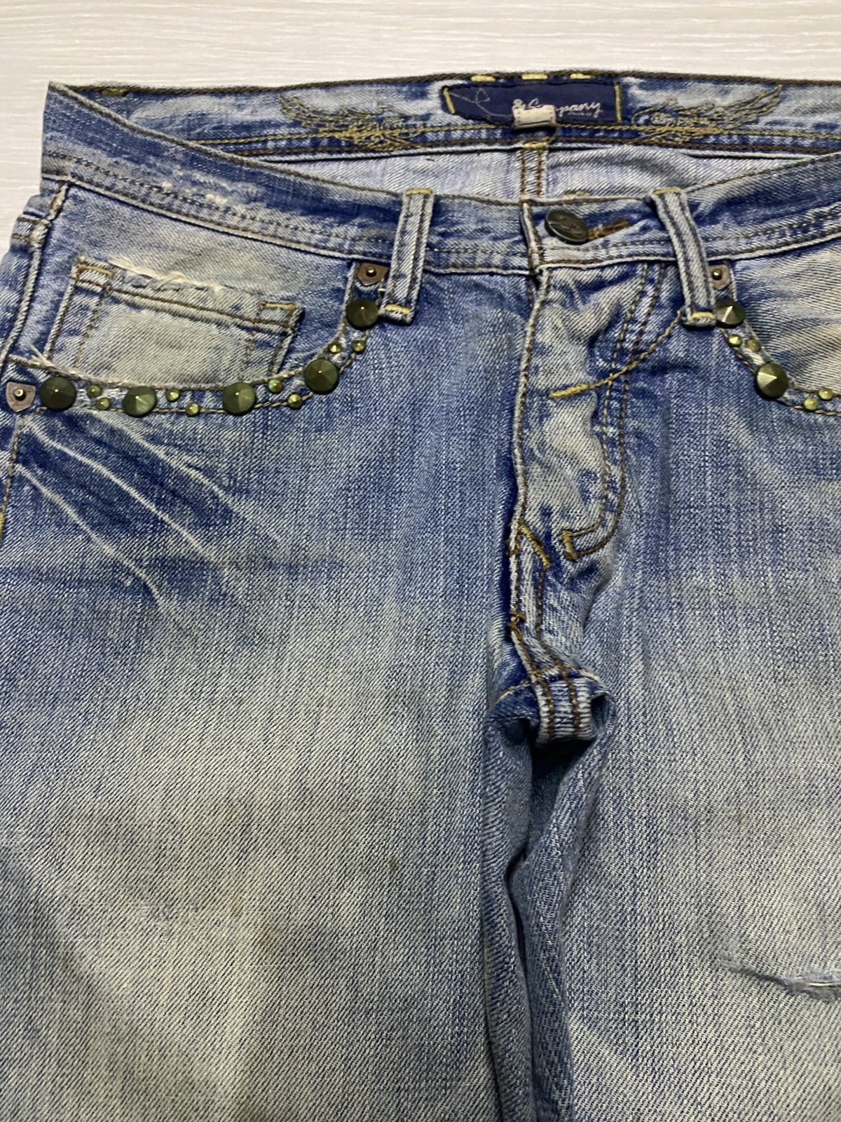 Tornado Mart Vintage Japanese Brand JC Studded Embroidered Cross Flare Size US 30 / EU 46 - 7 Thumbnail