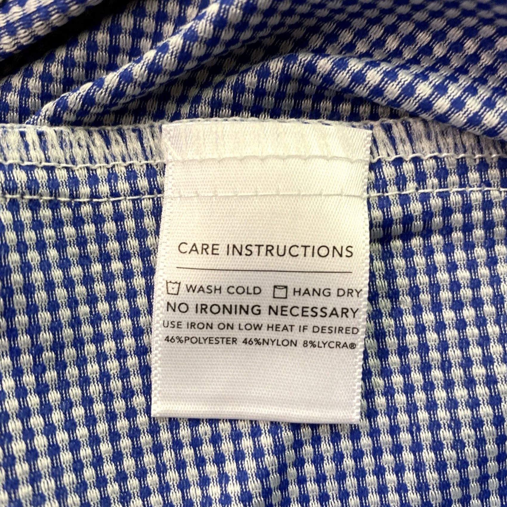 Mizzen+Main MIZZEN + MAIN Blue Plaid Long Sleeve Shirt Men's Large Trim Fit Shirt Size US L / EU 52-54 / 3 - 5 Thumbnail
