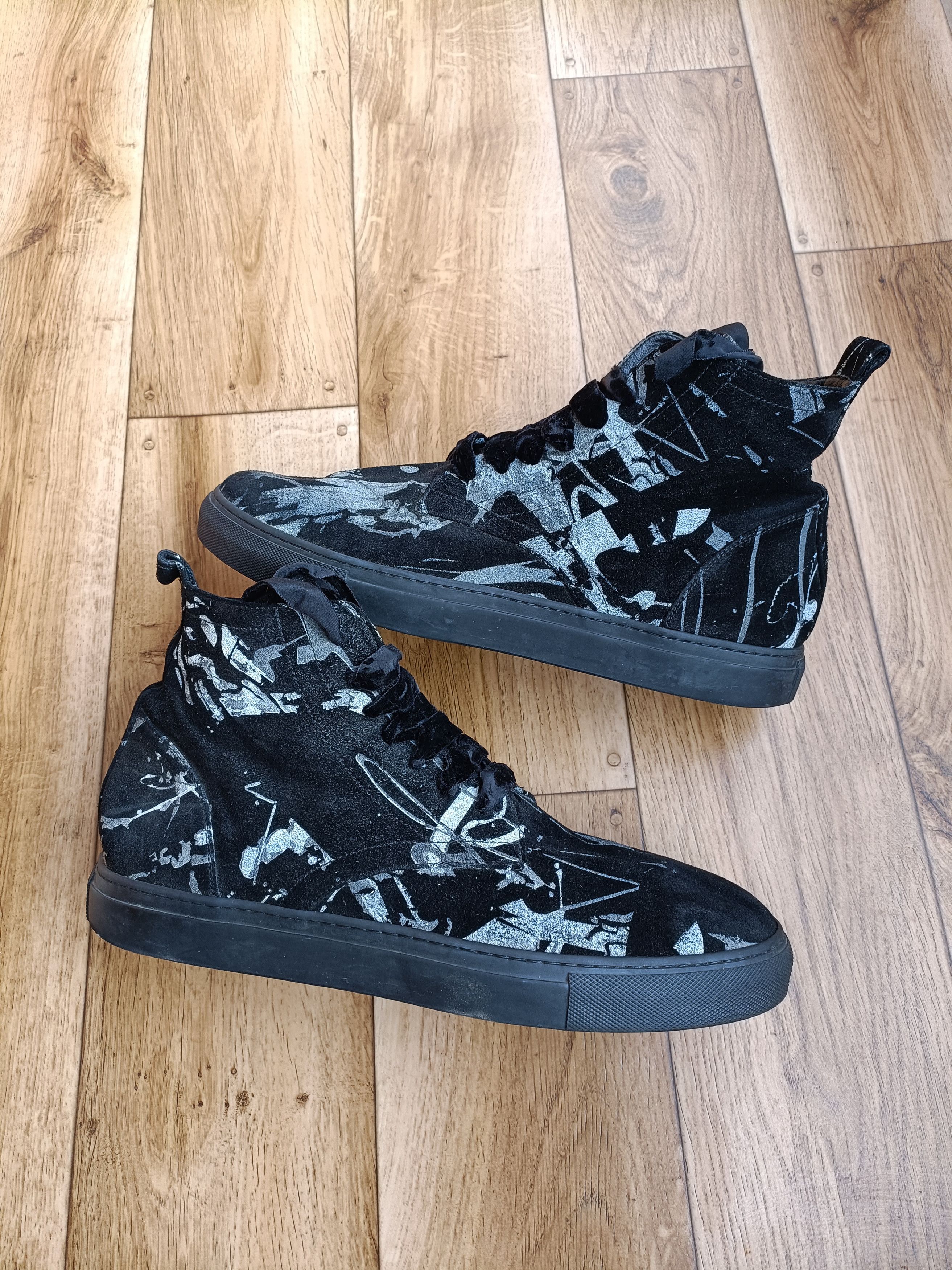 Ann Demeulemeester Ann Demeulemeester Black Suede Splatter Size US 12 / EU 45 - 2 Thumbnail