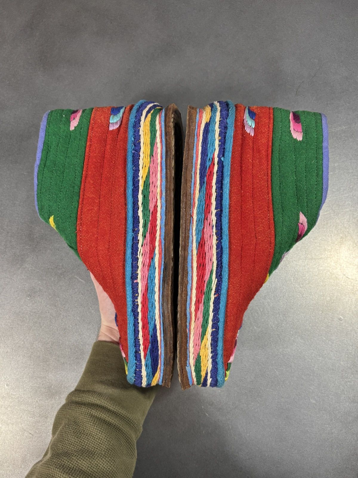 Vintage True Vintage Tibetan Boots Traditional Felt Lham 1970s Wool Size US 8.5 / IT 38.5 - 15 Thumbnail
